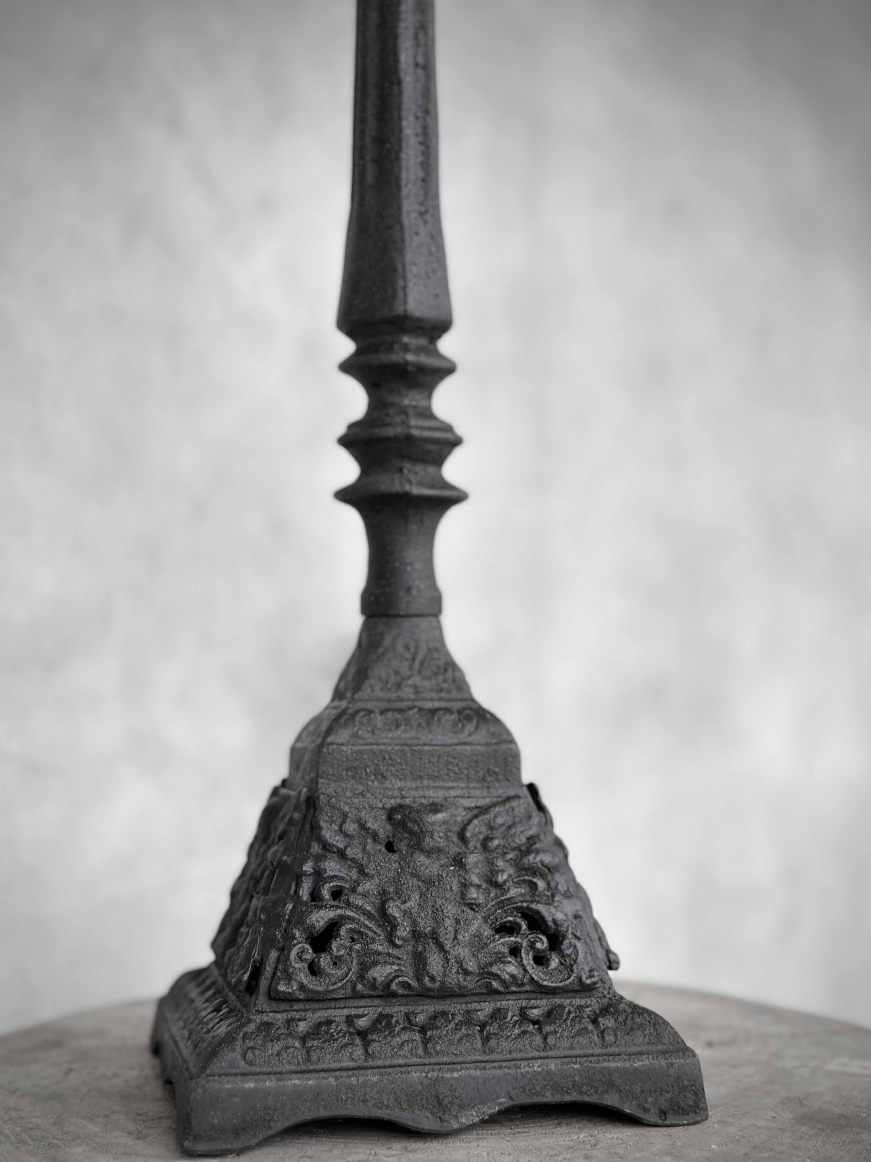 CHETAL cast iron candle holder, antique, 