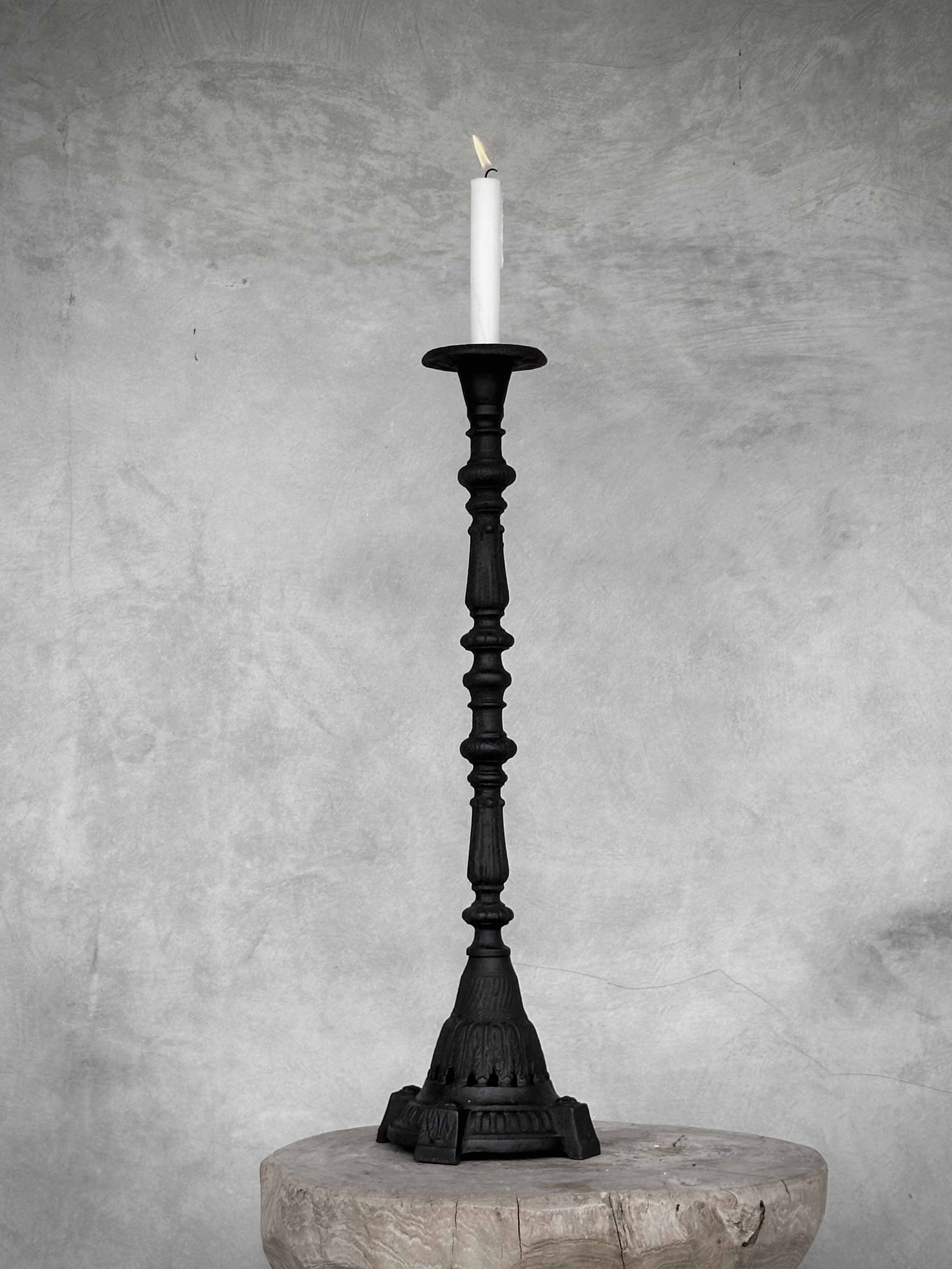 KALINI cast iron candle holder, antique