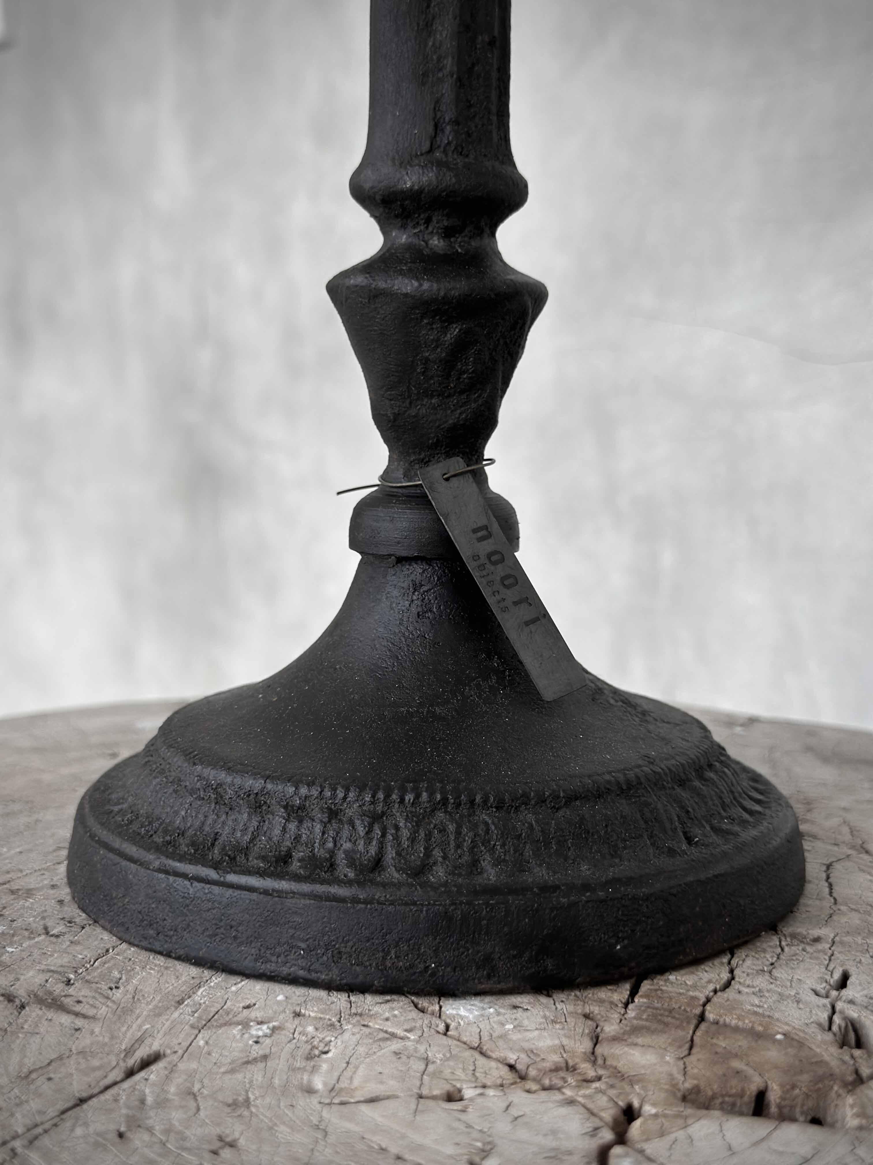 DHARA cast iron candle holder, antique