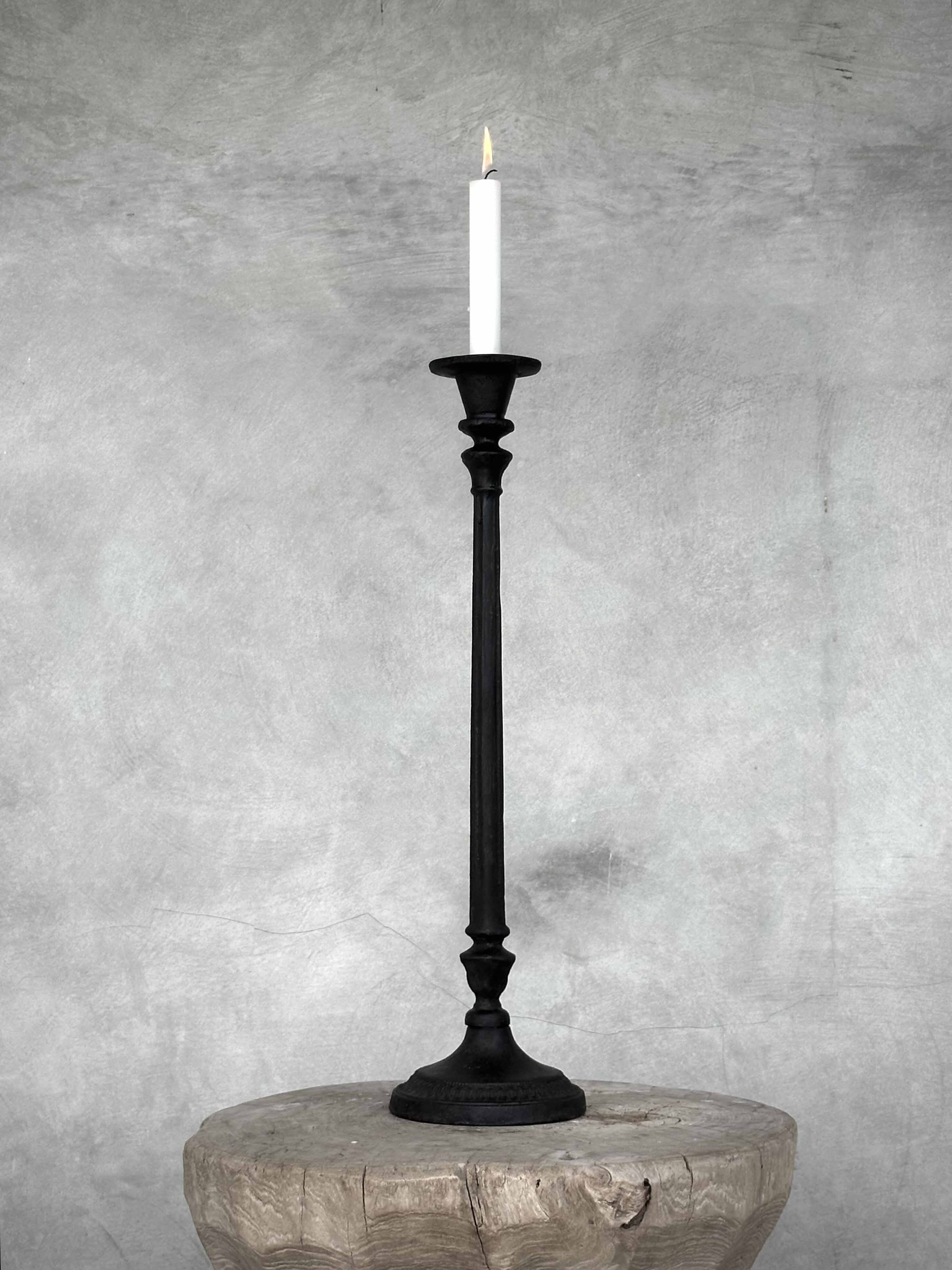 DHARA cast iron candle holder, antique