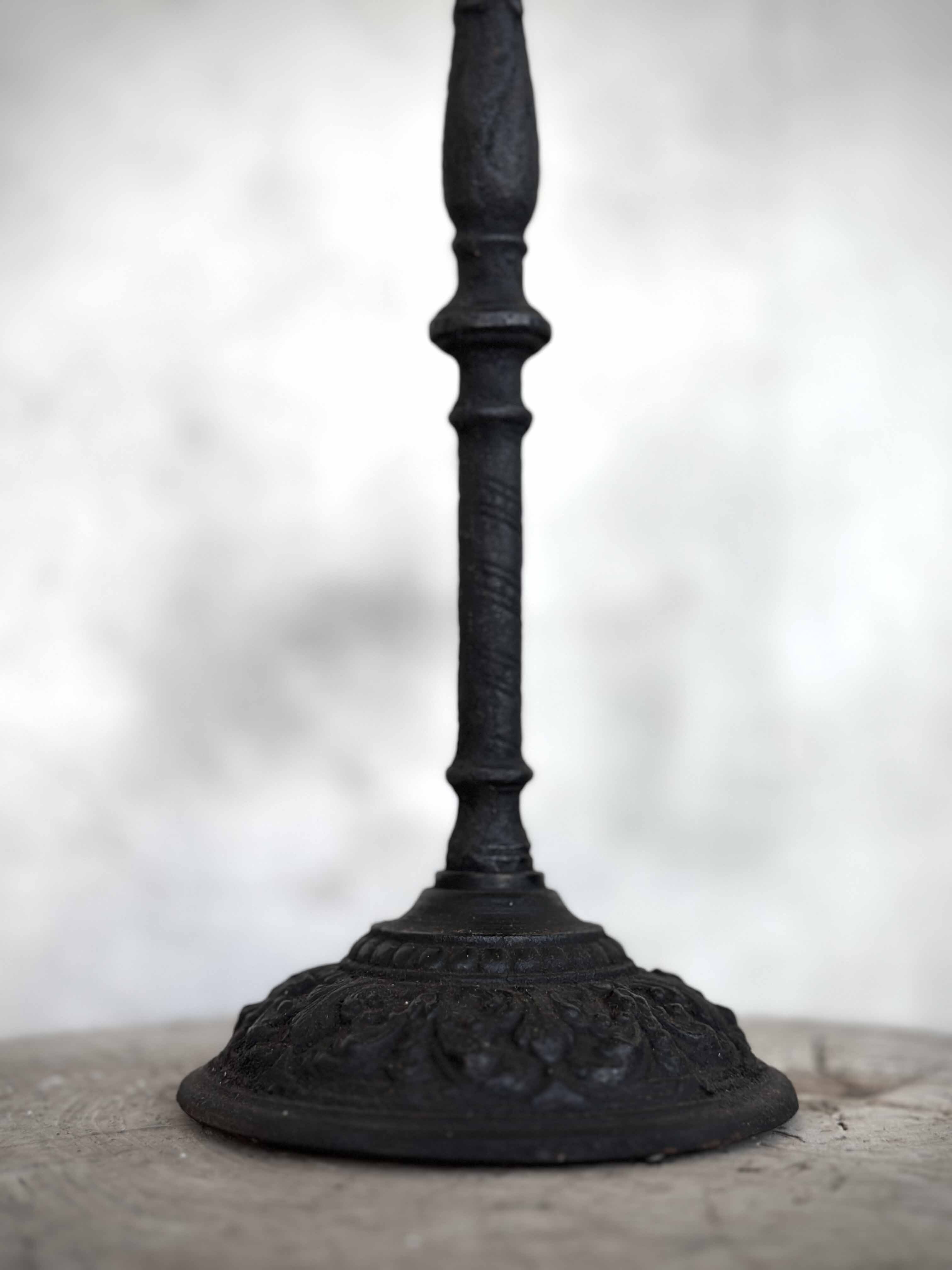 GARIMA cast iron candle holder, antique