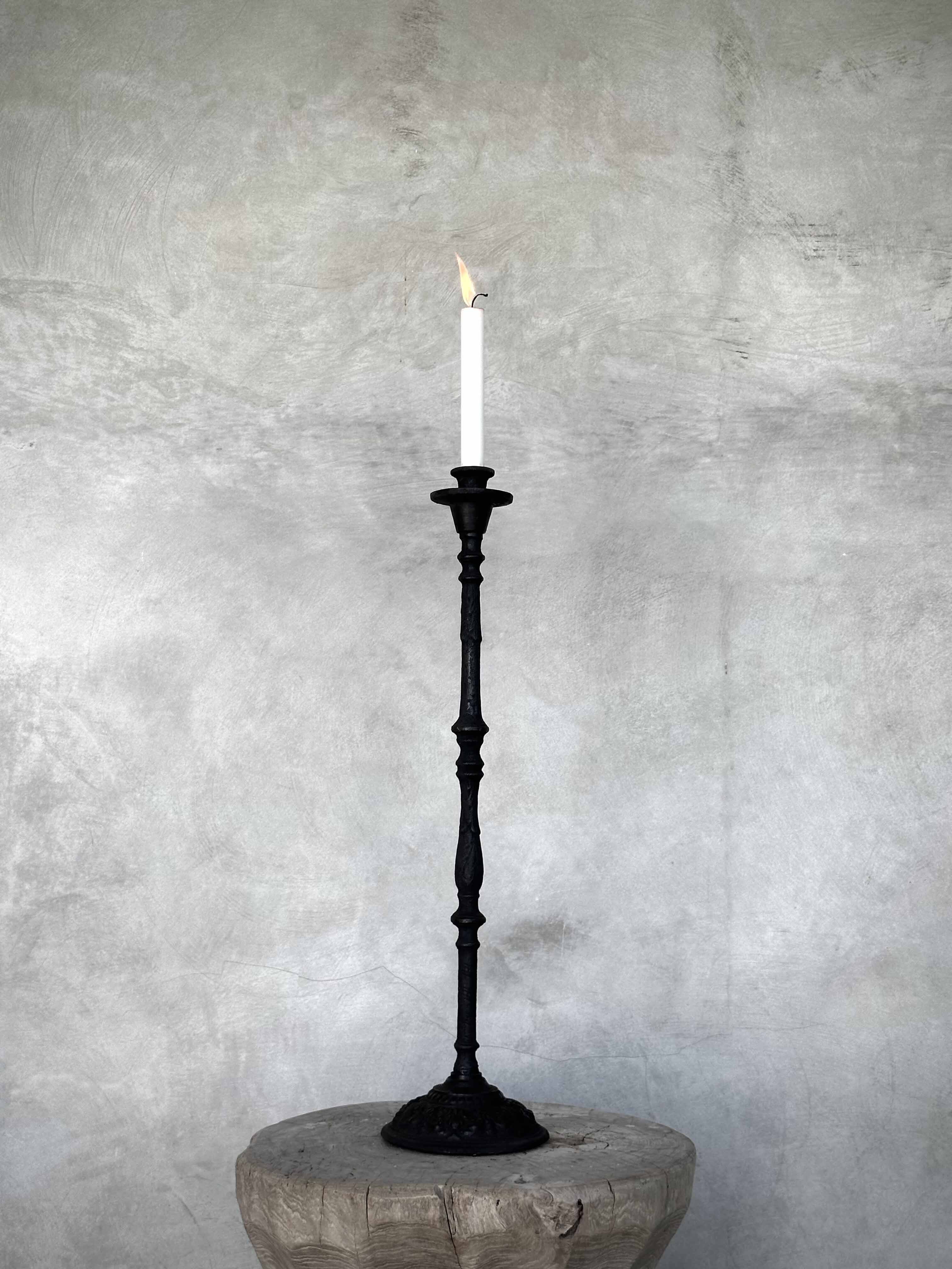 GARIMA cast iron candle holder, antique