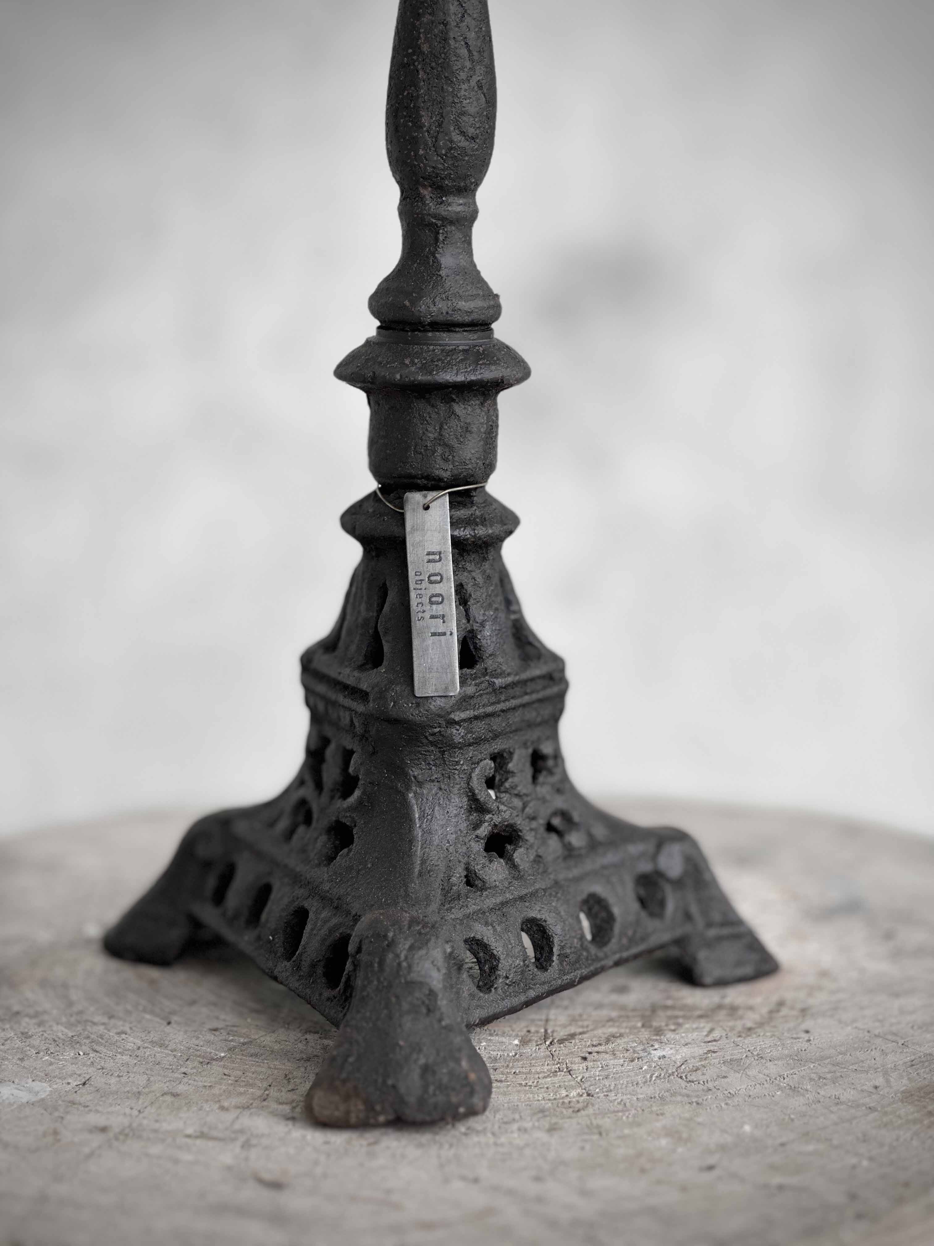 LATIKA cast iron candle holder, antique