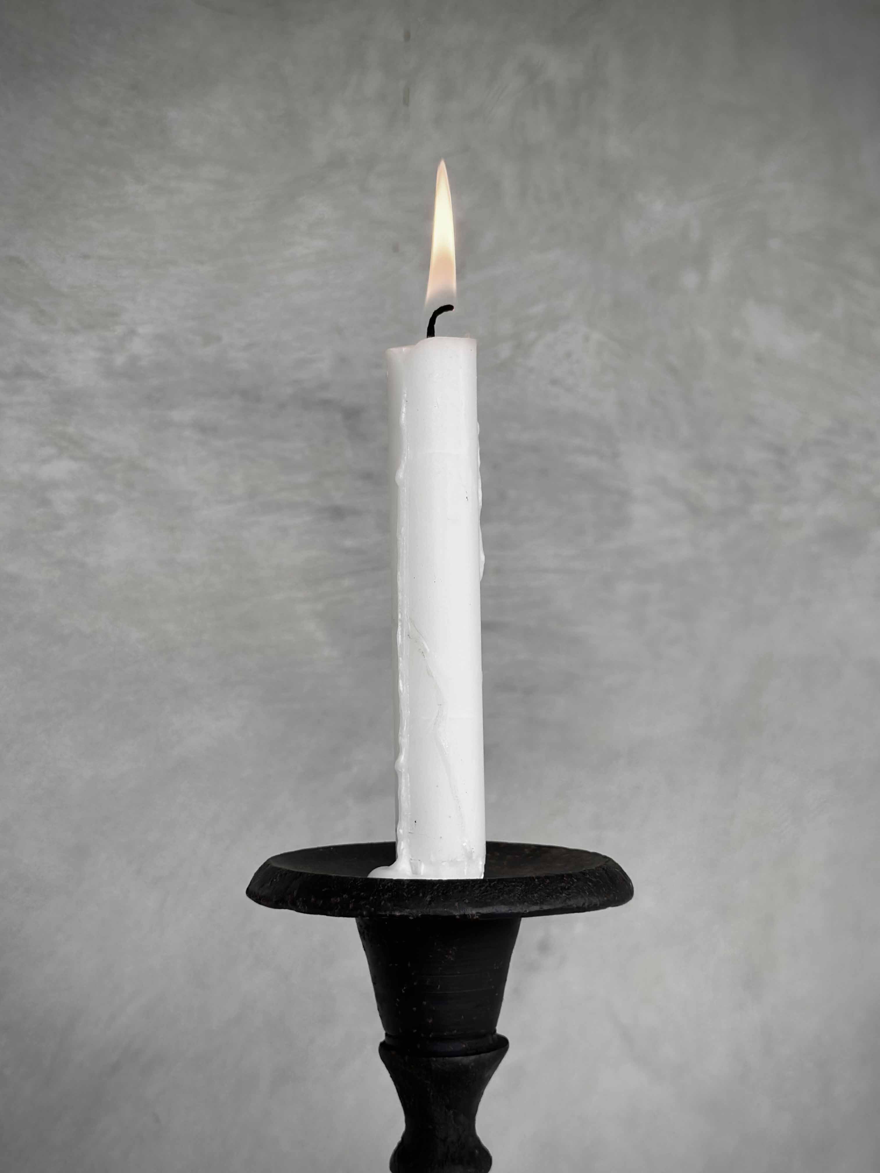 LATIKA cast iron candle holder, antique