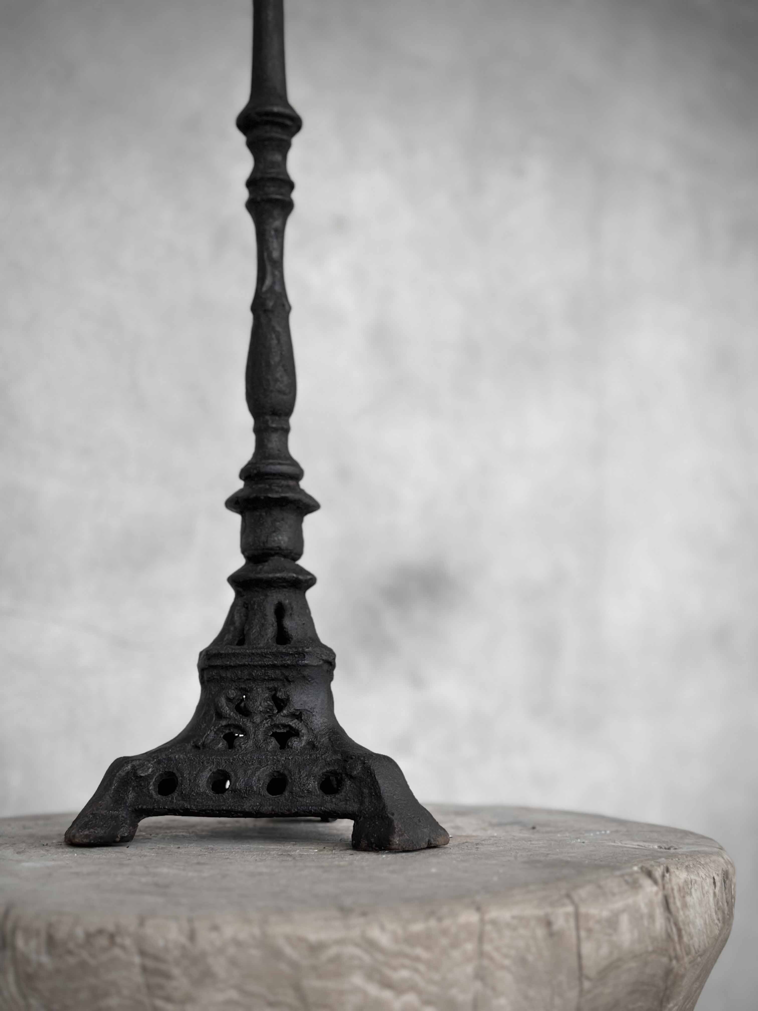 LATIKA cast iron candle holder, antique