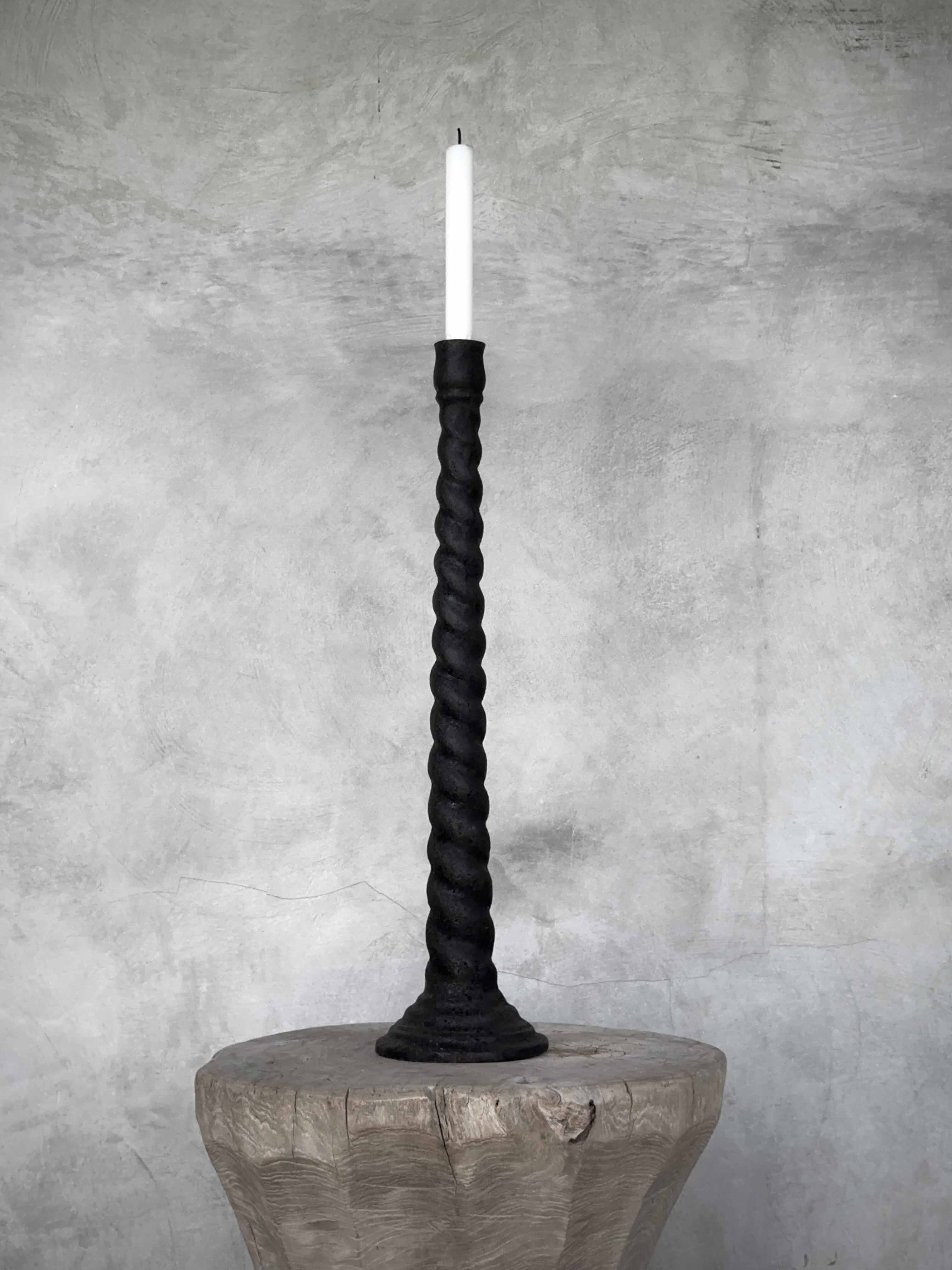 ZEKE cast iron candle holder, antique