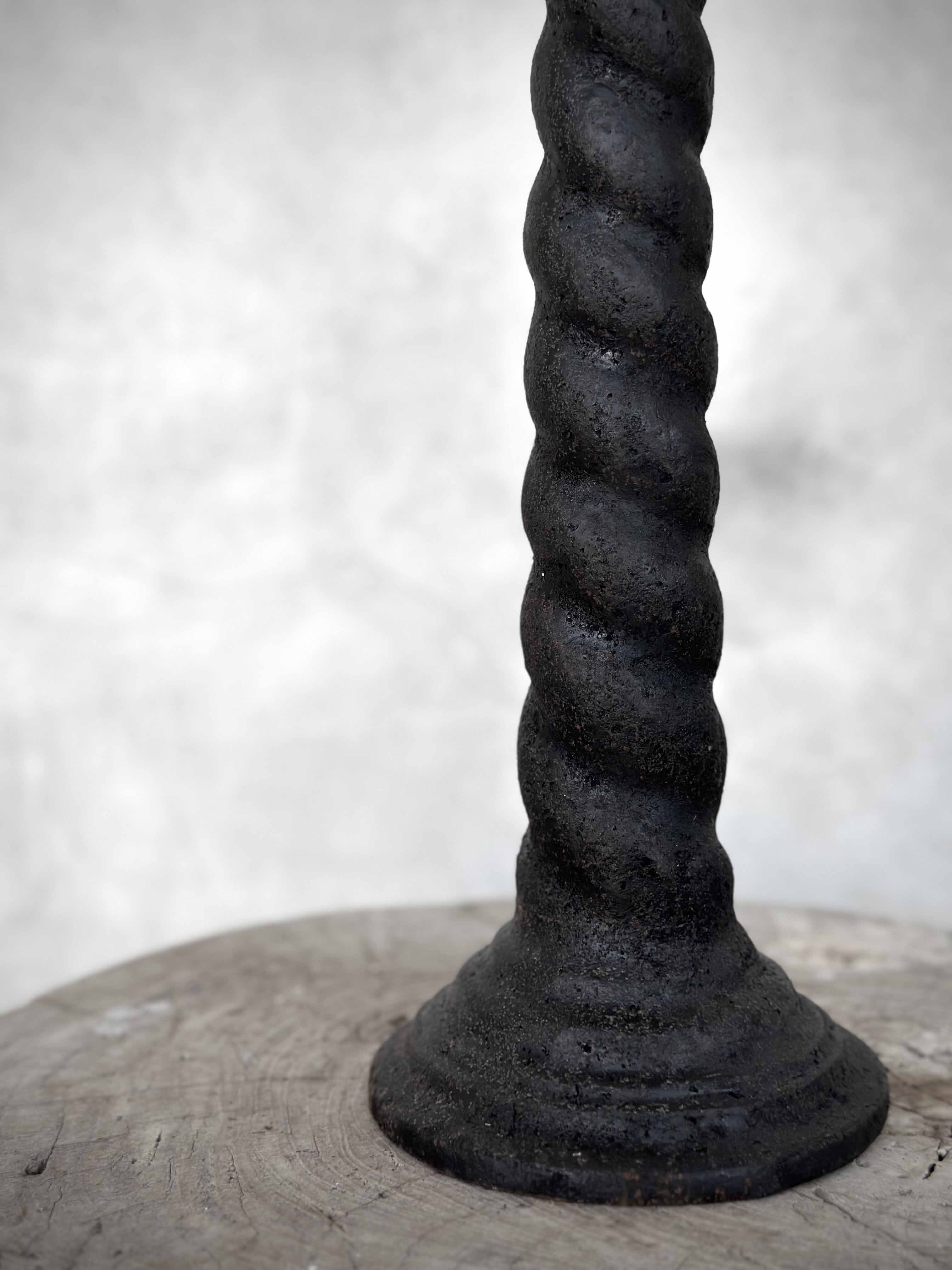 ZEKE cast iron candle holder, antique