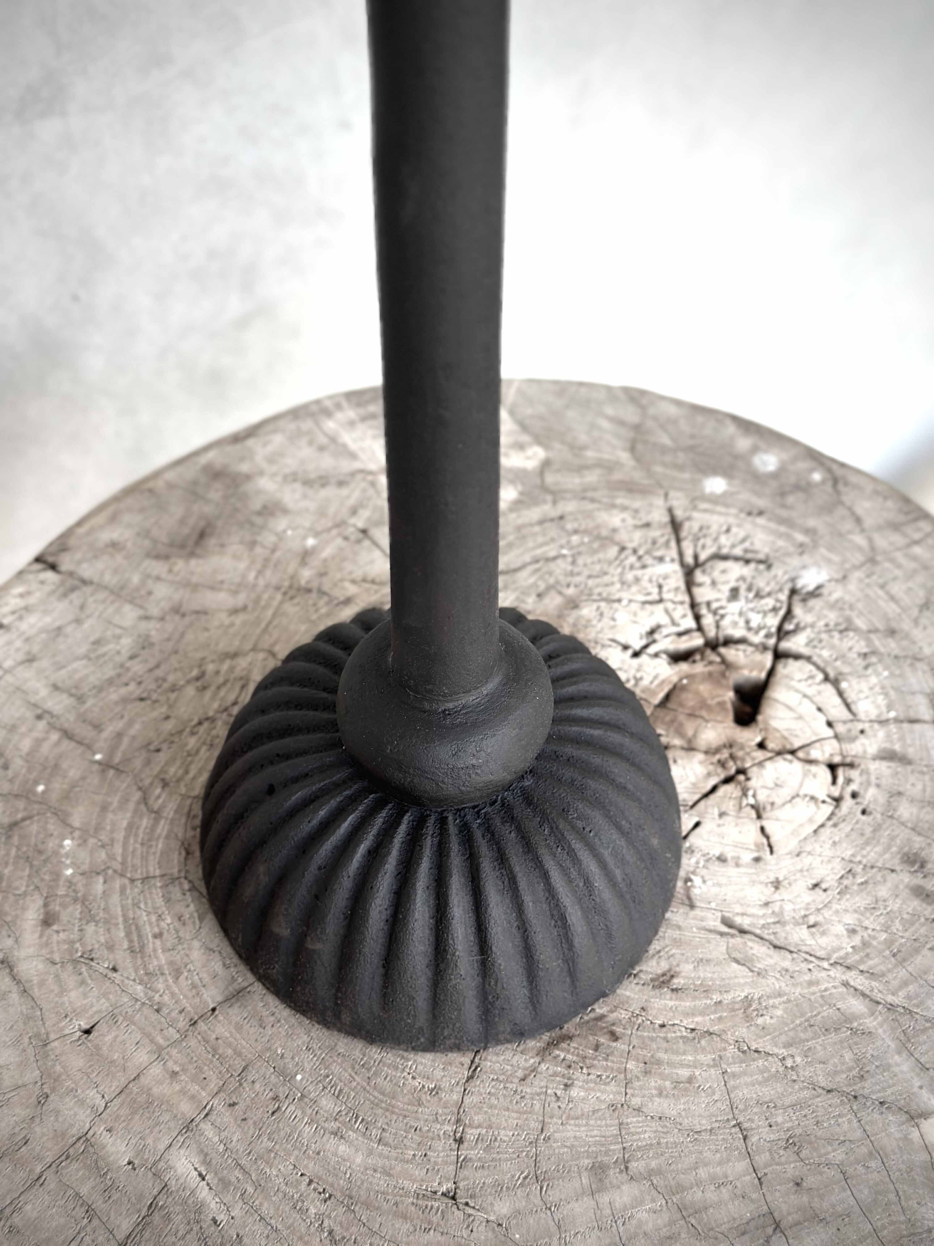 LOTUS cast iron candle holder, antique