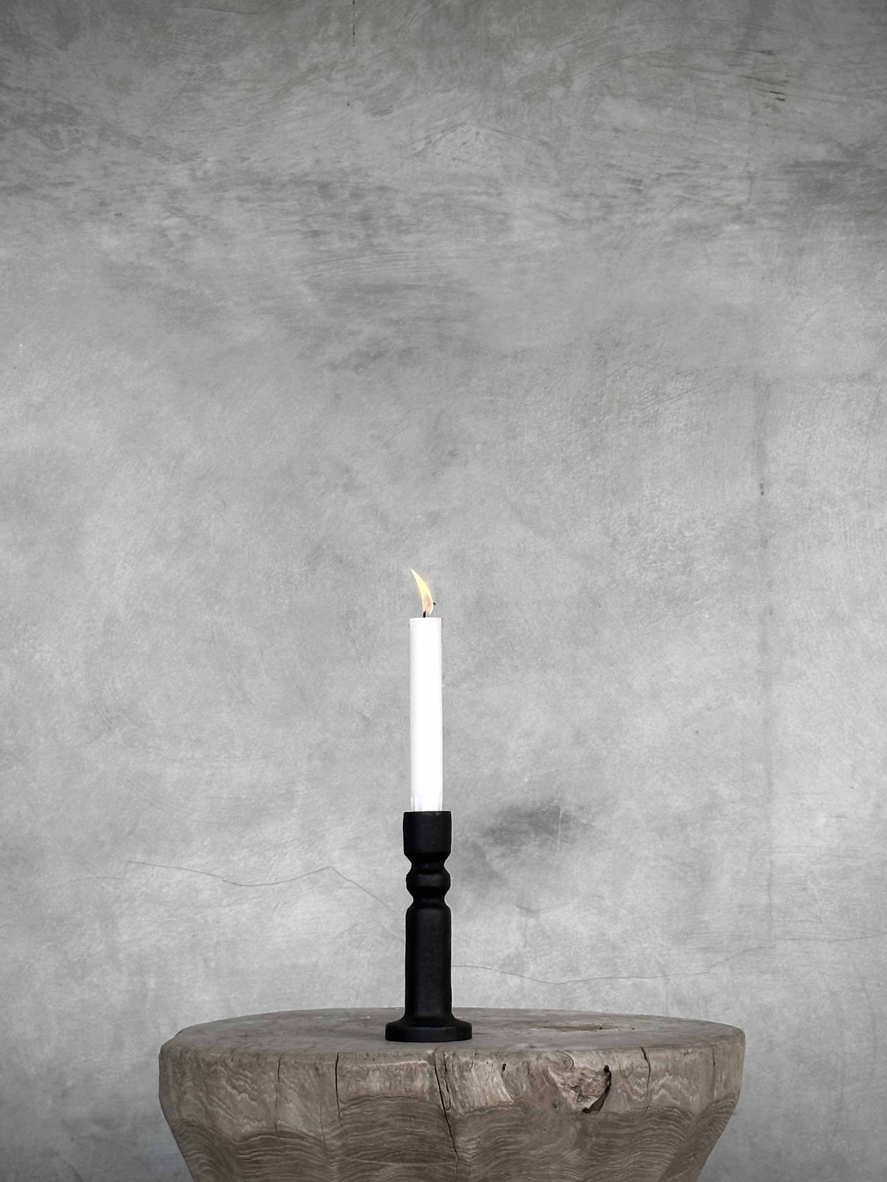 TRISTAN - L - cast iron candle holder, antique