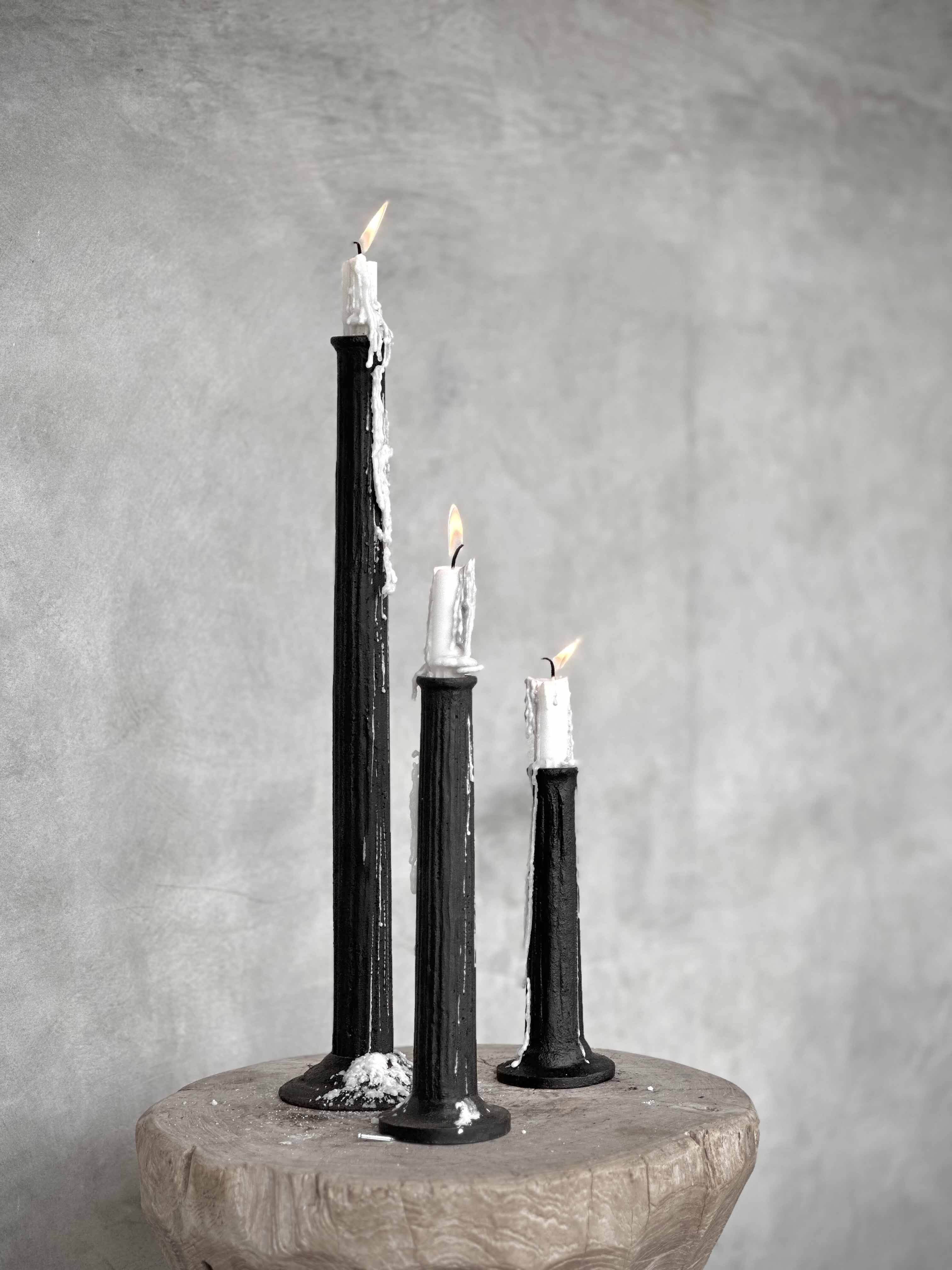 NOVA - L - cast iron candle holder, antique