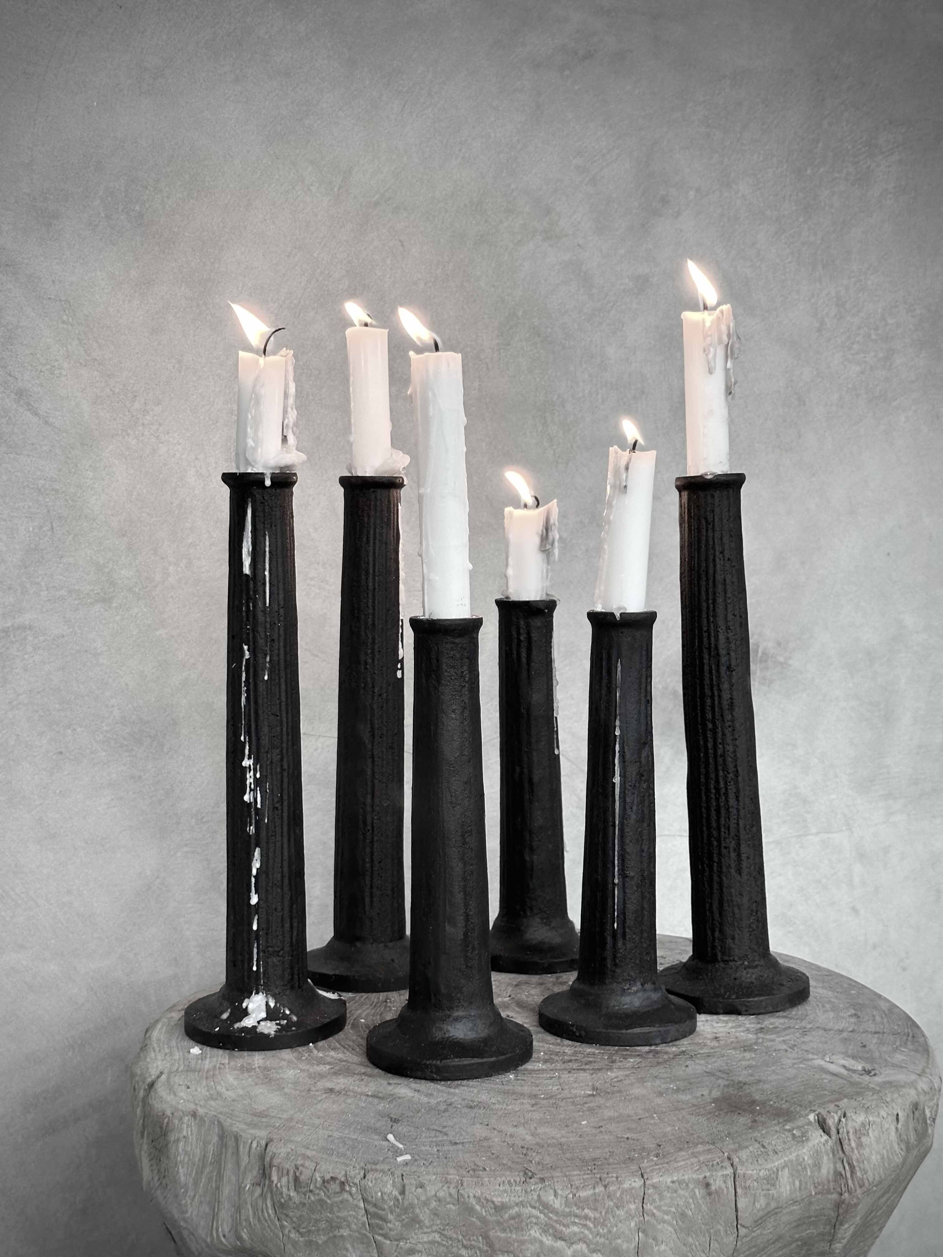 NOVA XL - cast iron candle holder, antique