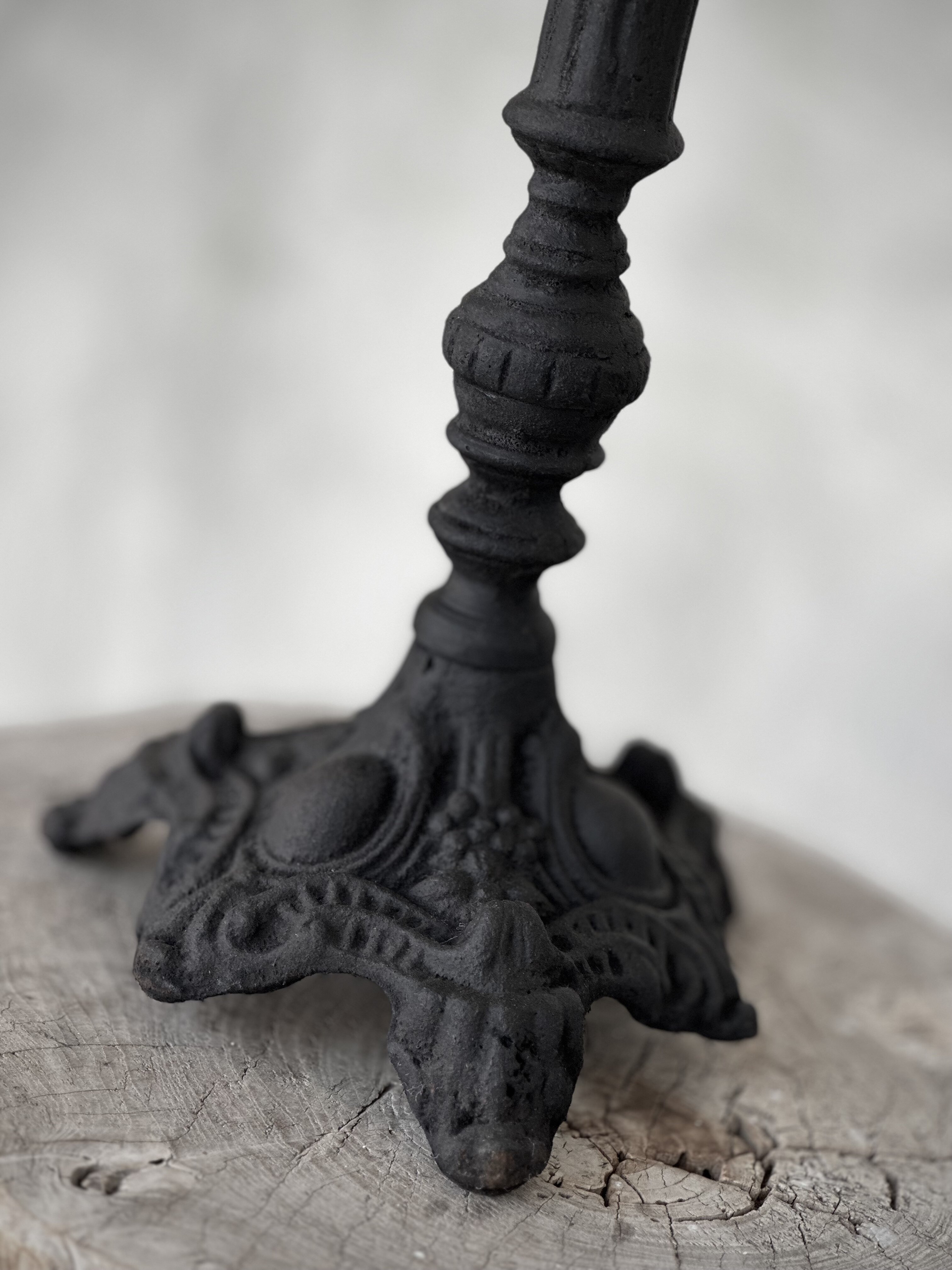 REGENCY cast iron candle holder, antique