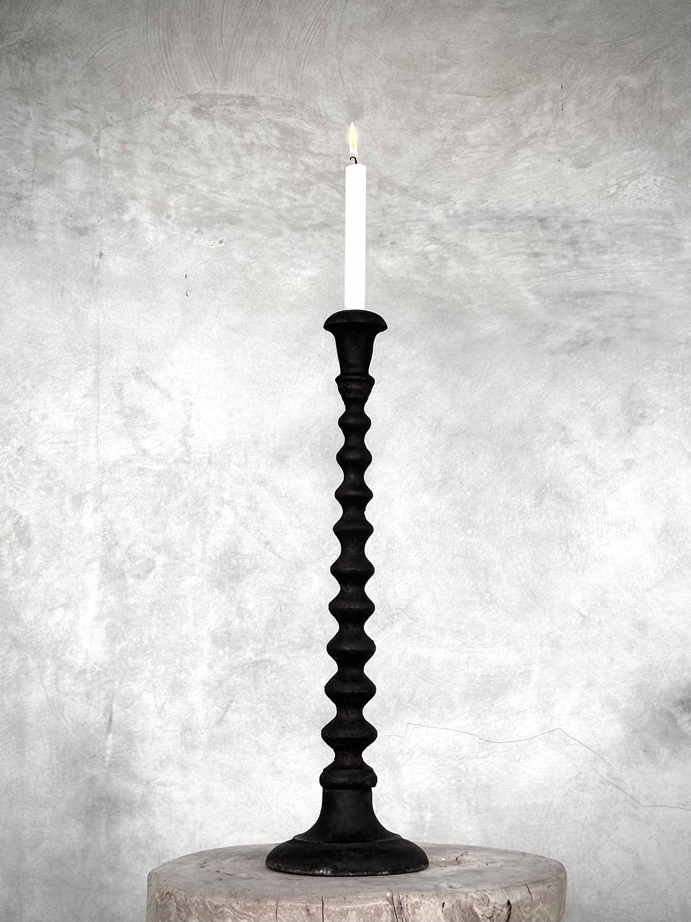 ARIEL cast iron candle holder, antique