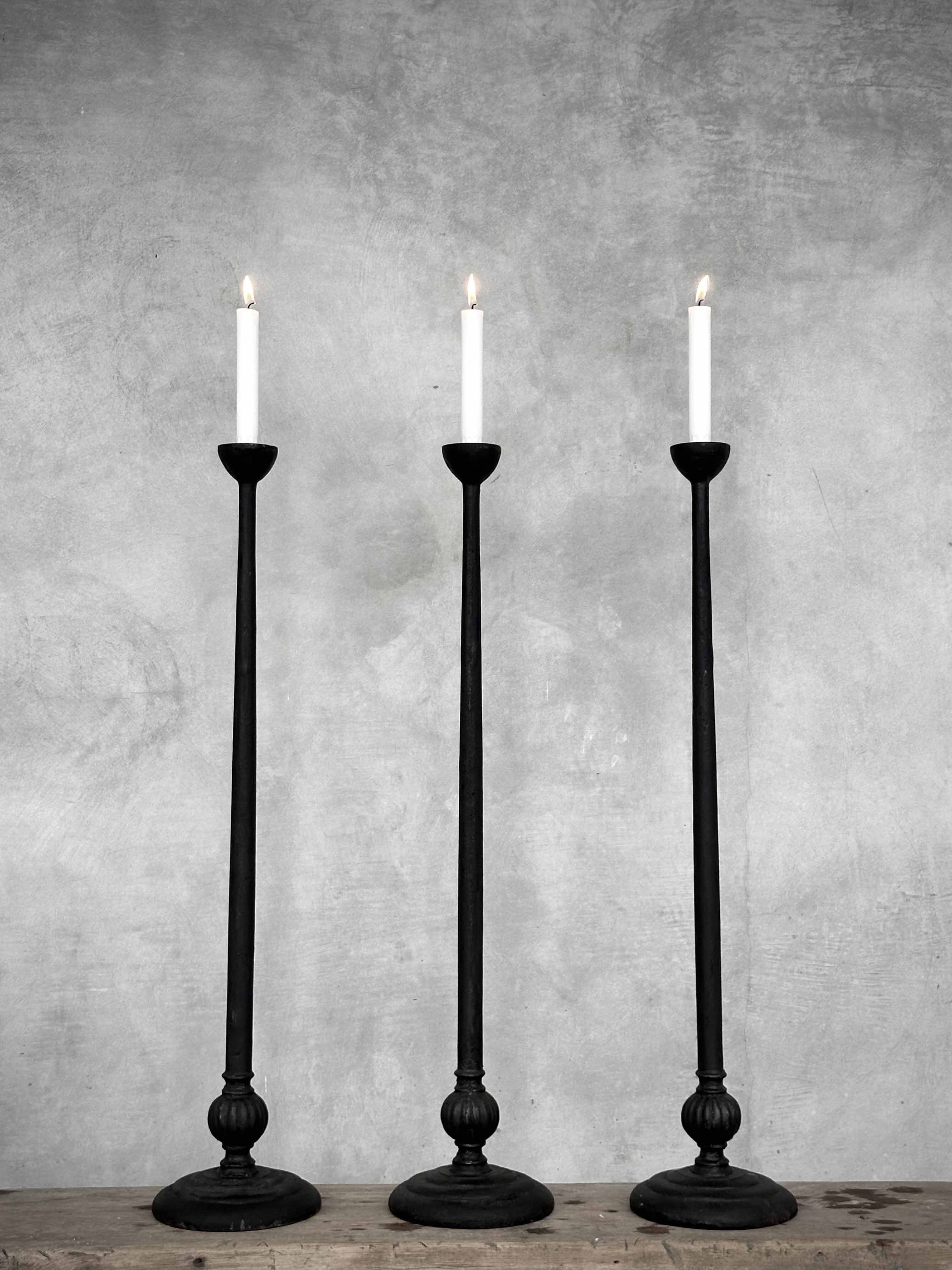 DEVIAN cast iron candle holder, antique