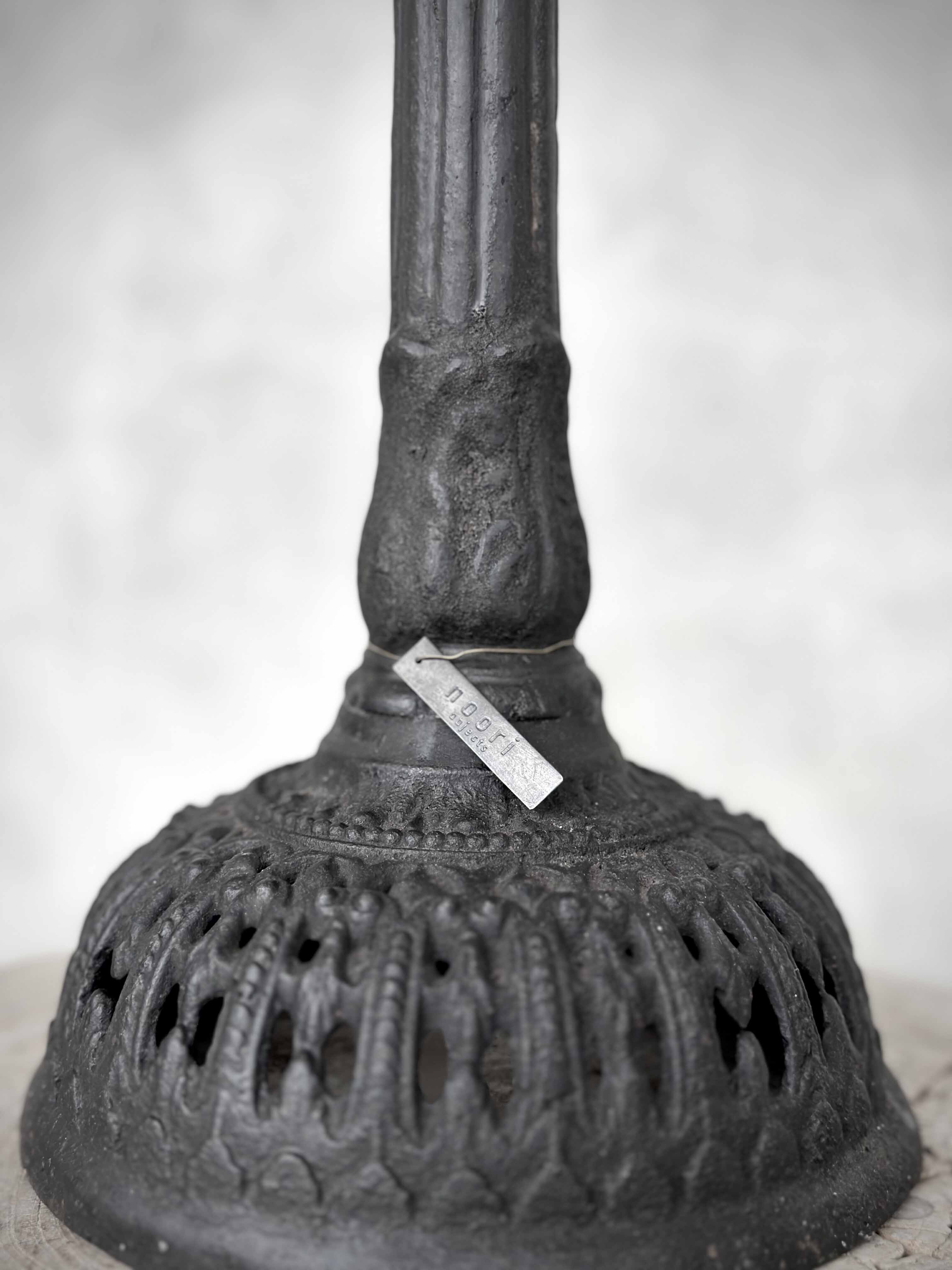 NOTRE DAME cast iron candle holder, antique