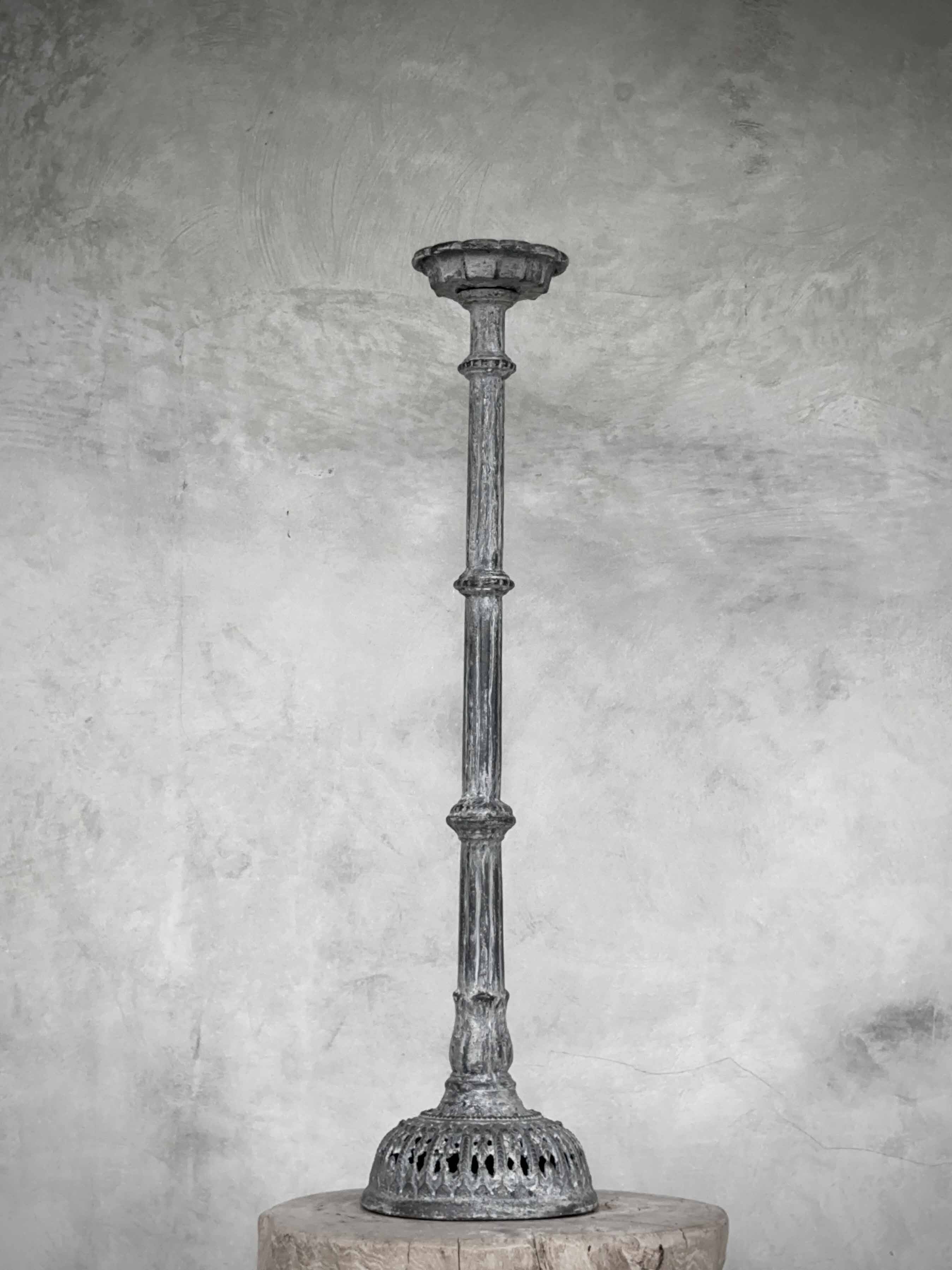 NOTRE DAME cast iron candle holder, rustic