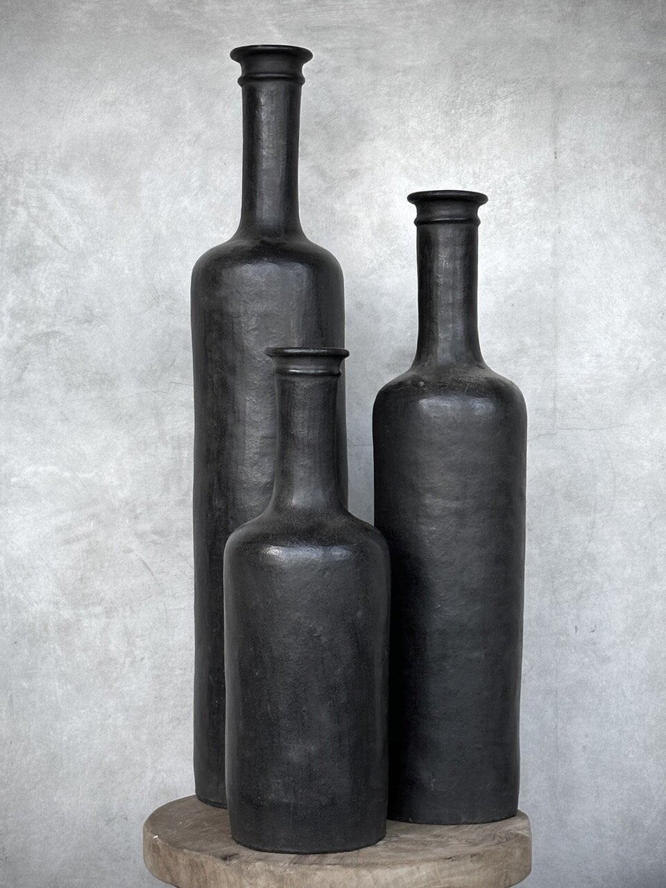 BOTOL large clay bottle, antique black