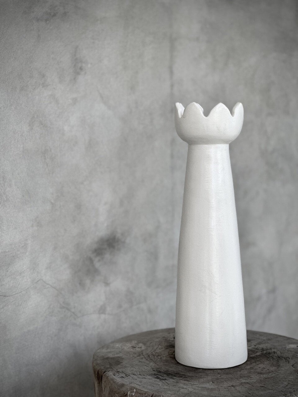 PIALA - L - large candle holder, white