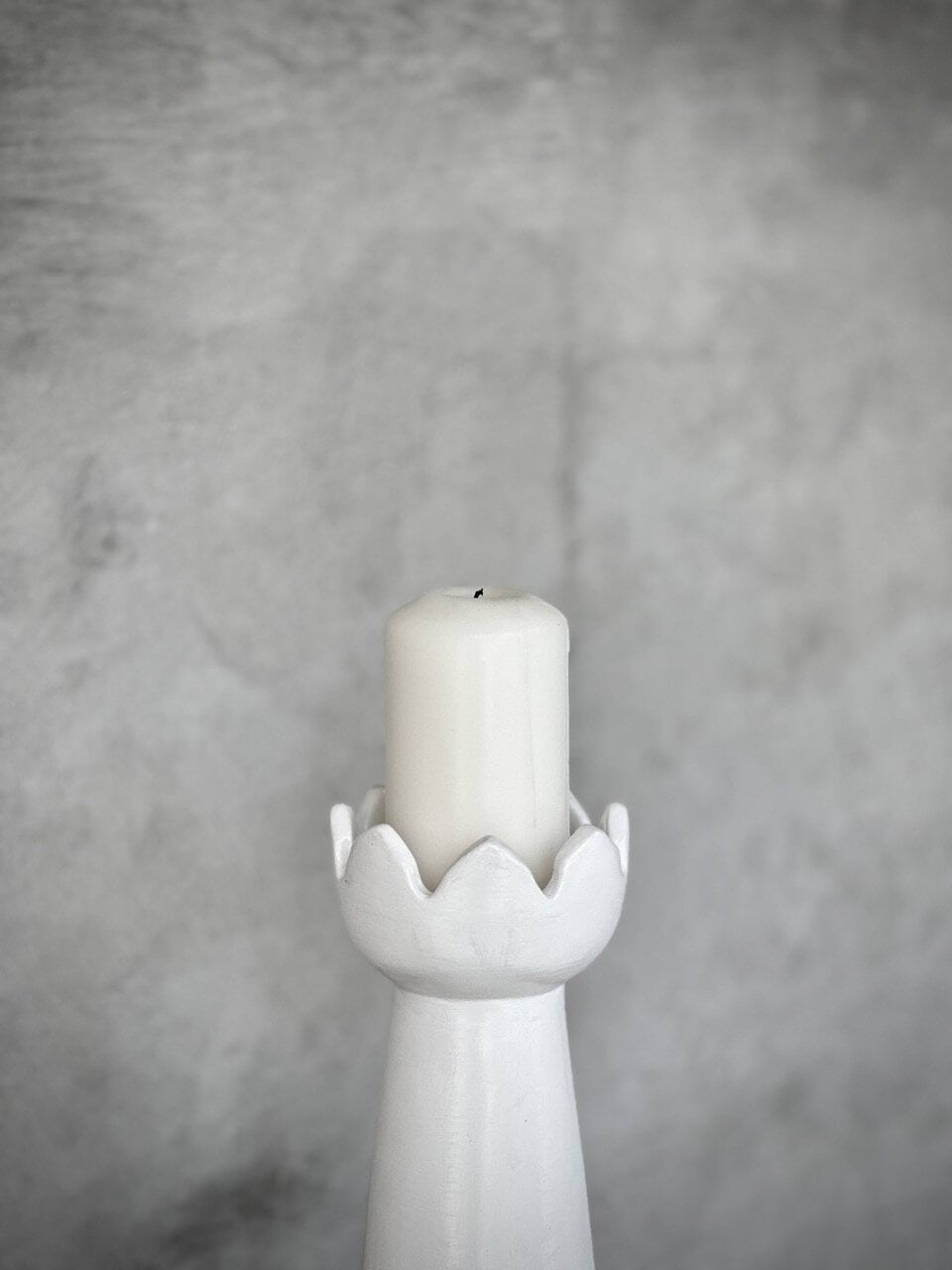 PIALA - L - large candle holder, white