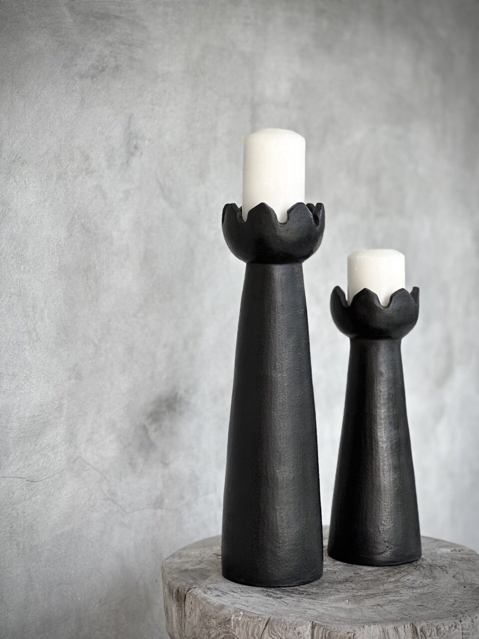 PIALA - S - small candle holder, black antique