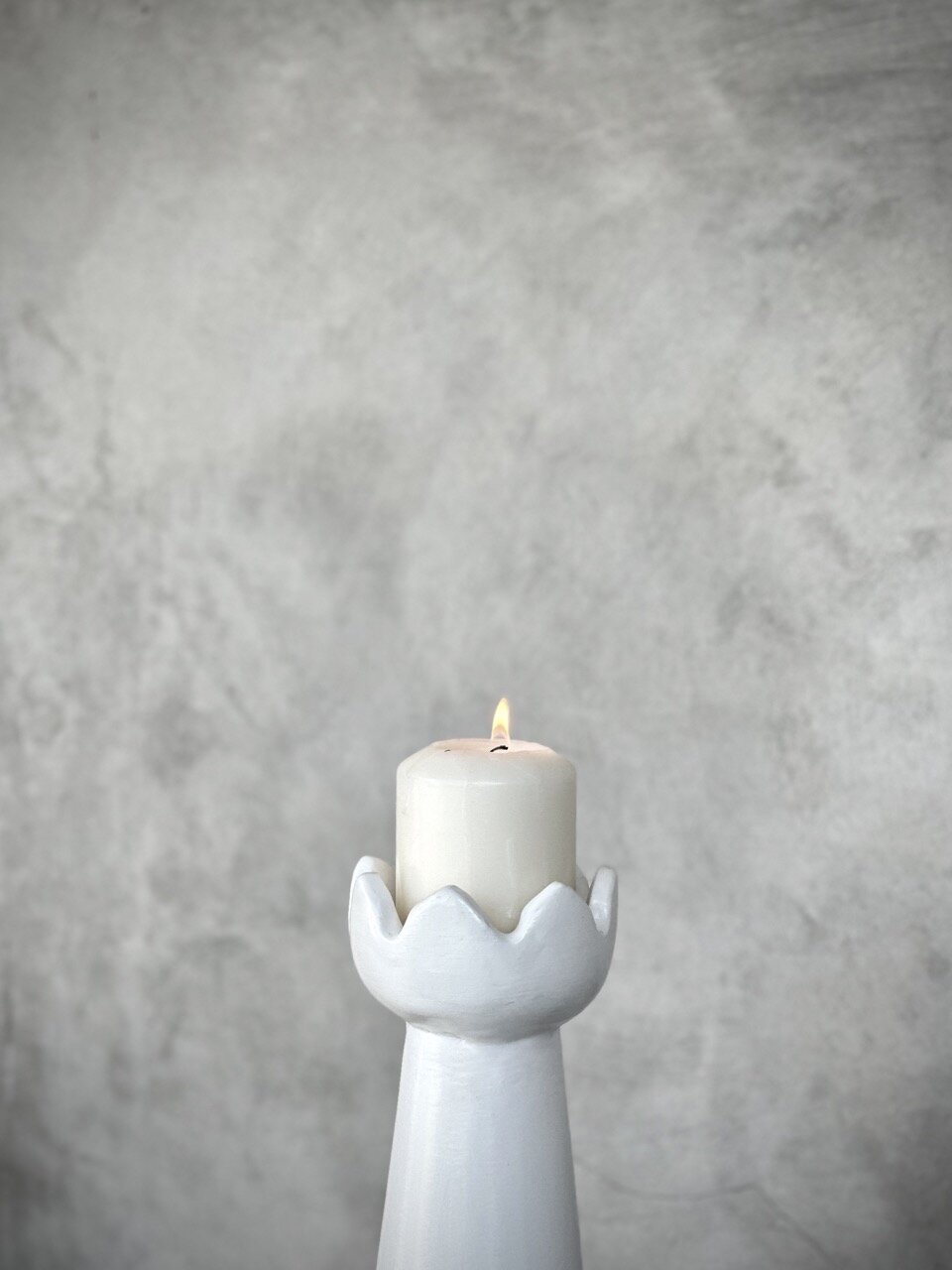 PIALA - S - small candle holder, white