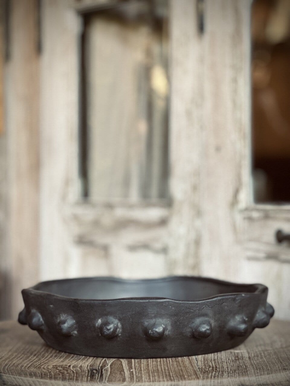 TATU bowl with dots, black antique