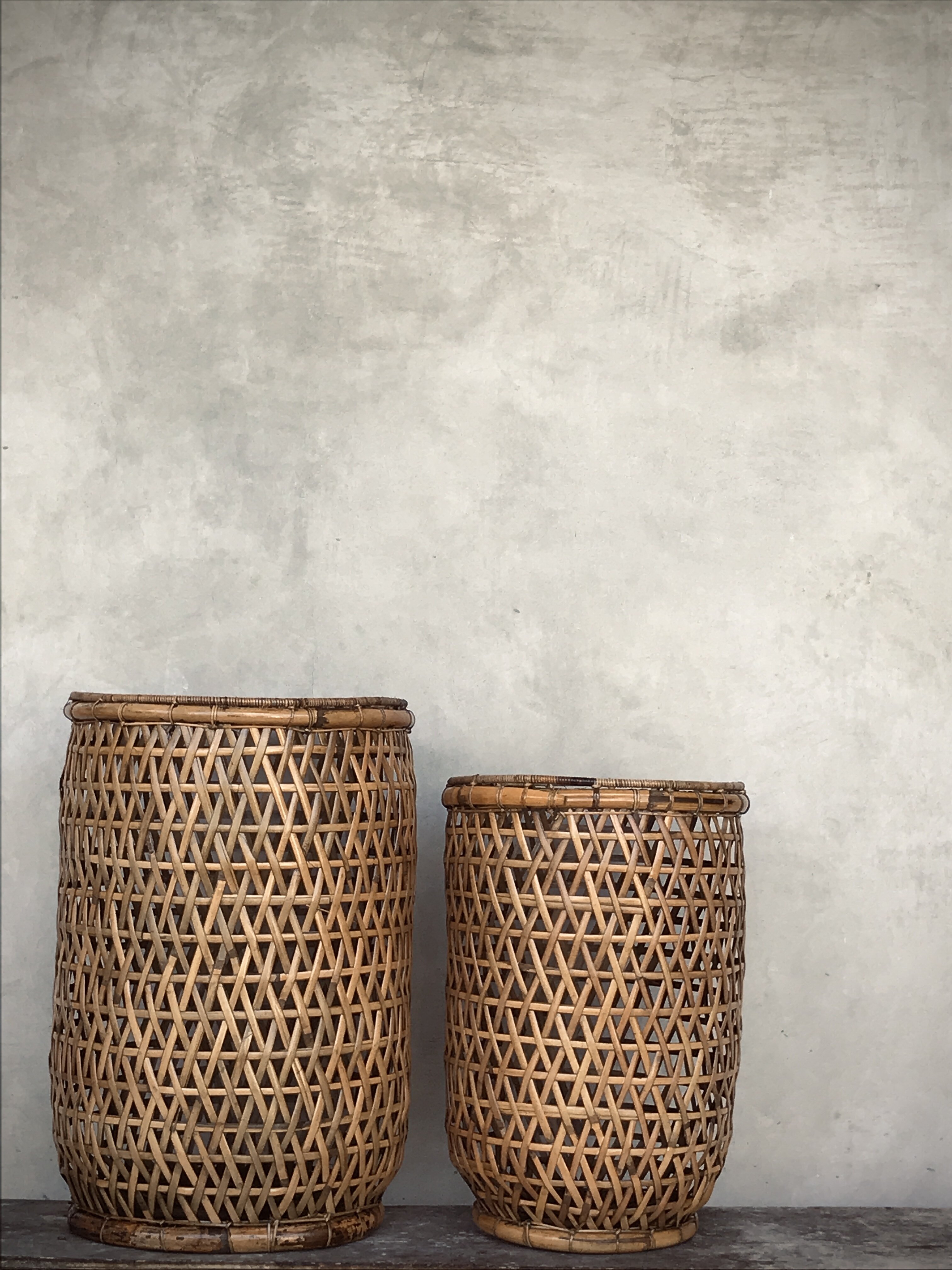 SUMBAWA, rattan basket set 2, light brown