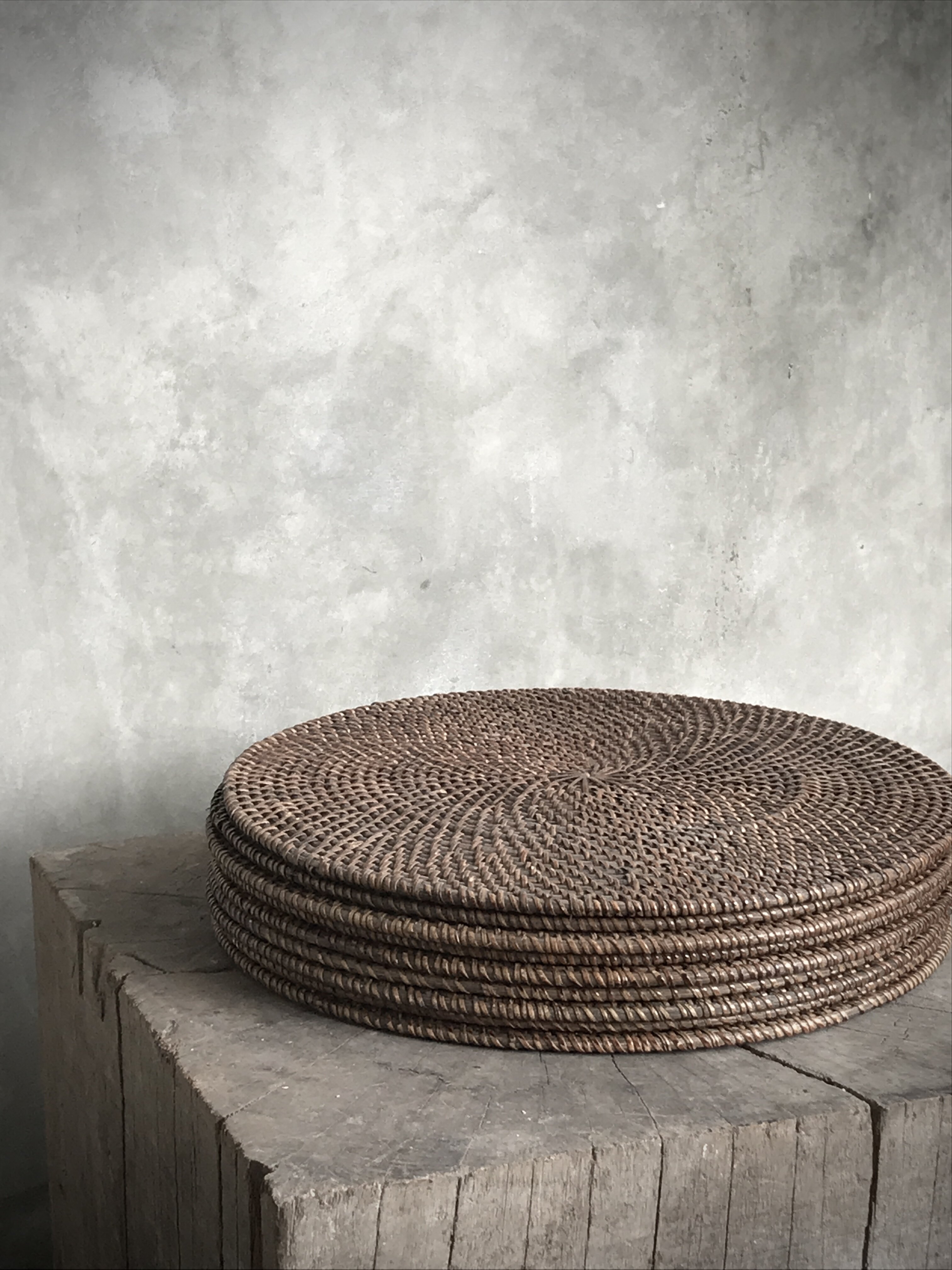 KERO, rattan placemat, dark brown