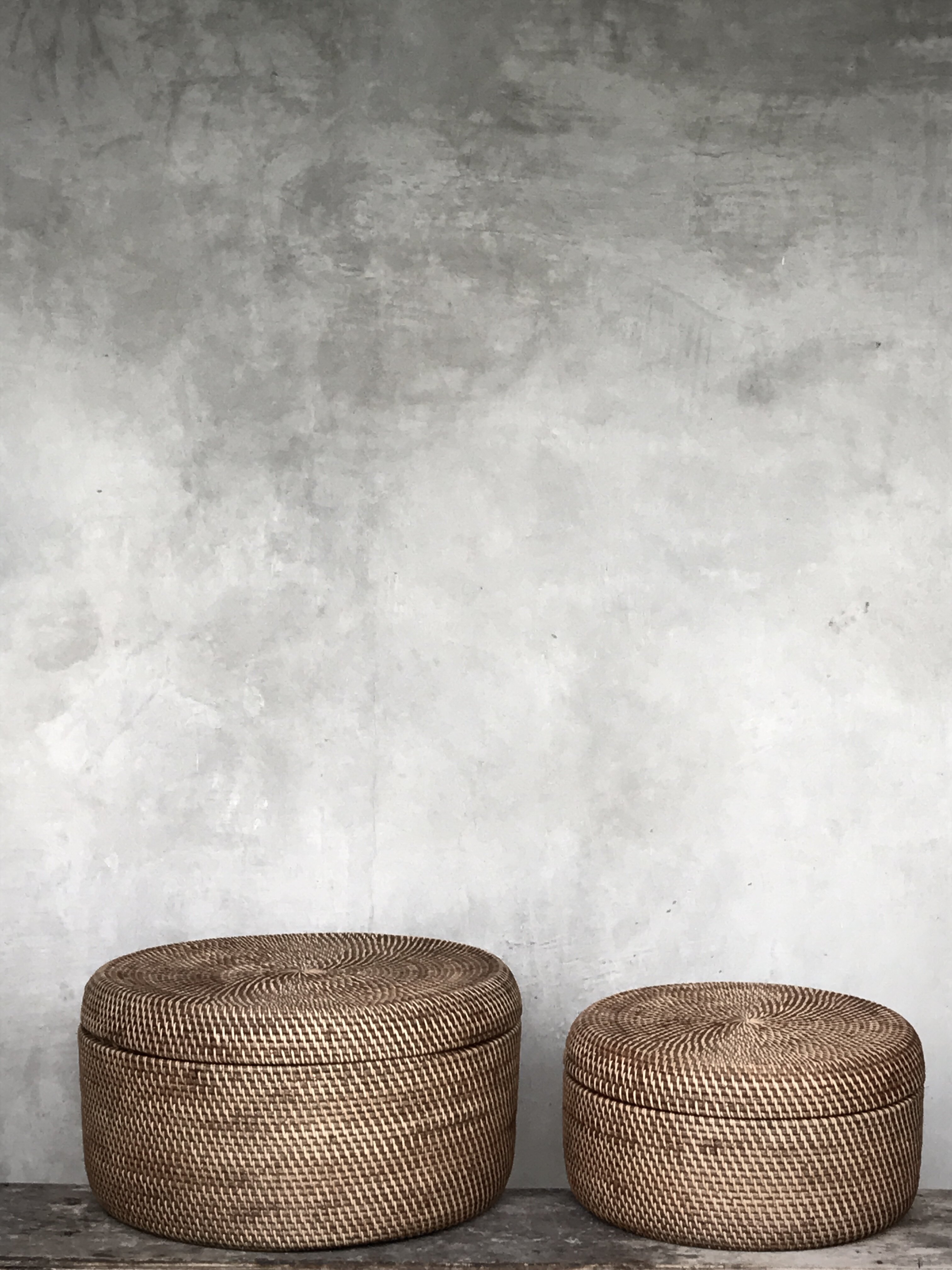 AMBI, round rattan boxes, brown 