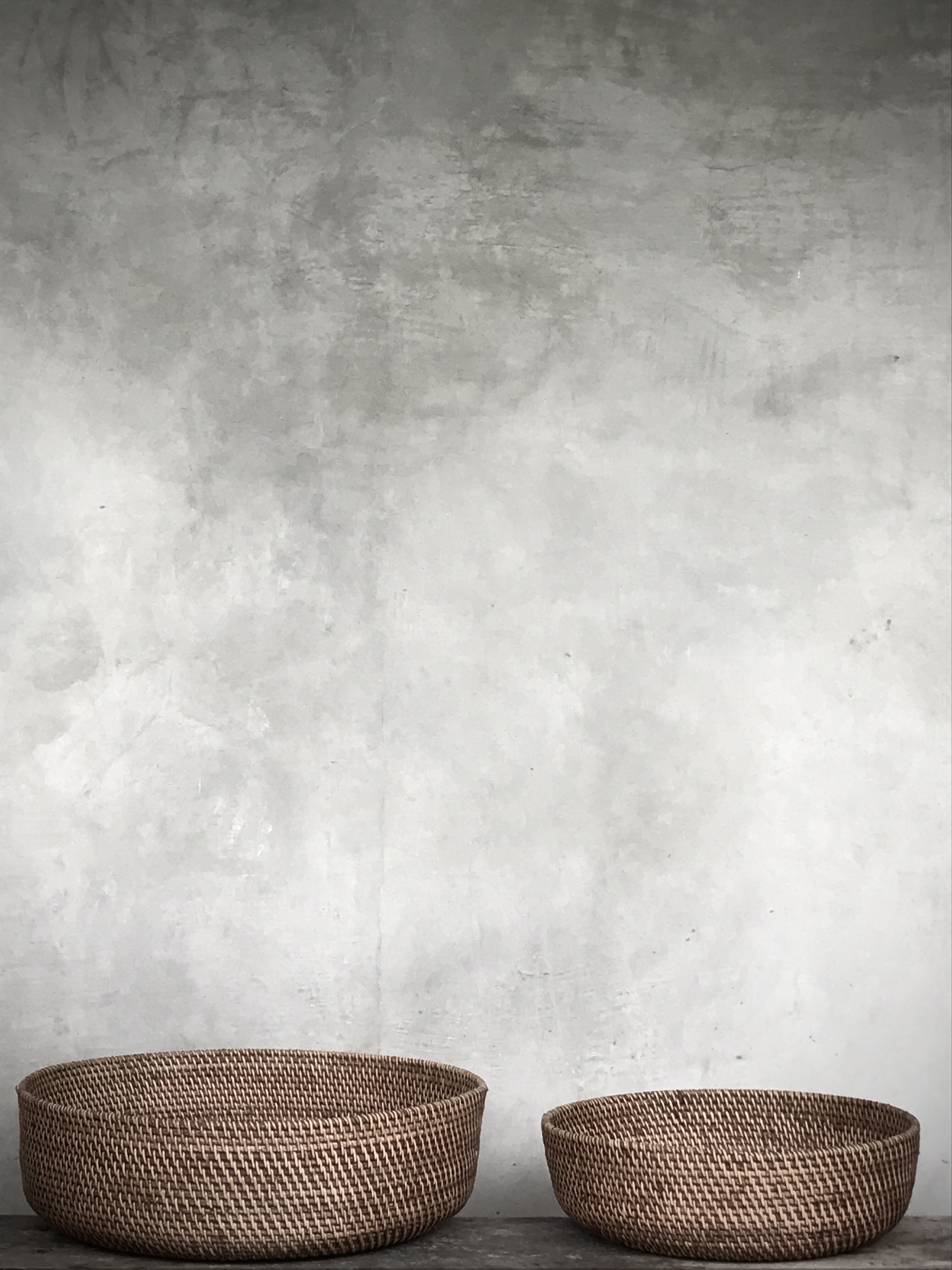 ALANG, round rattan bowls, brown