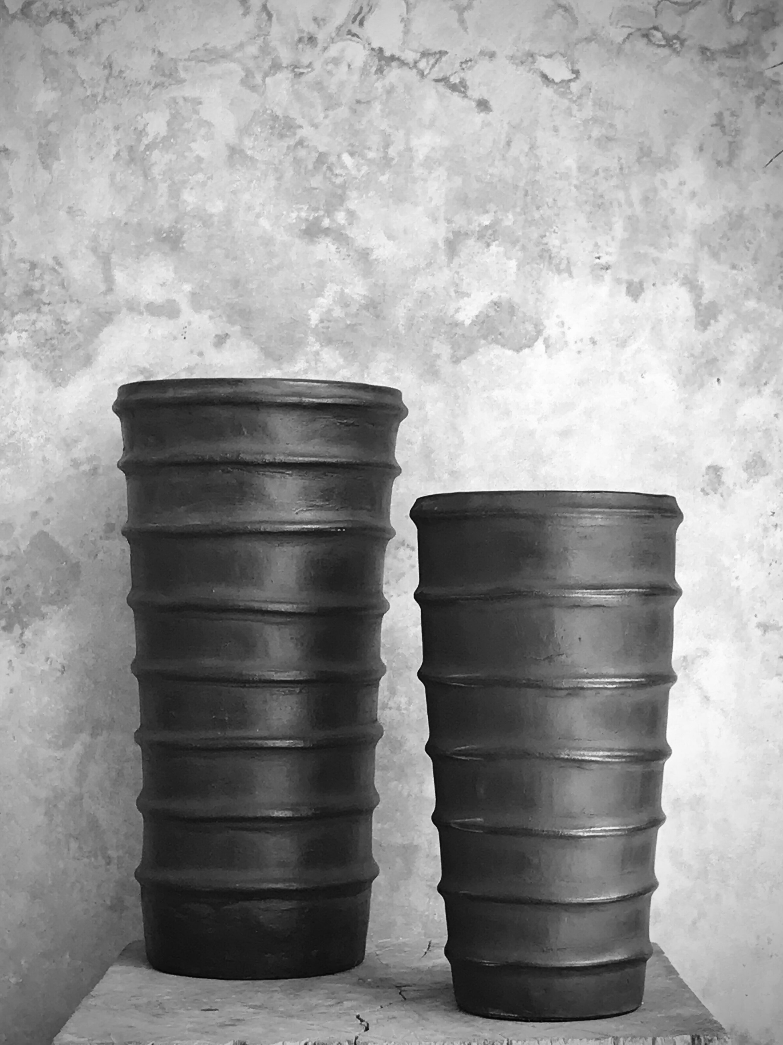 BUDI - L - vase, black antik