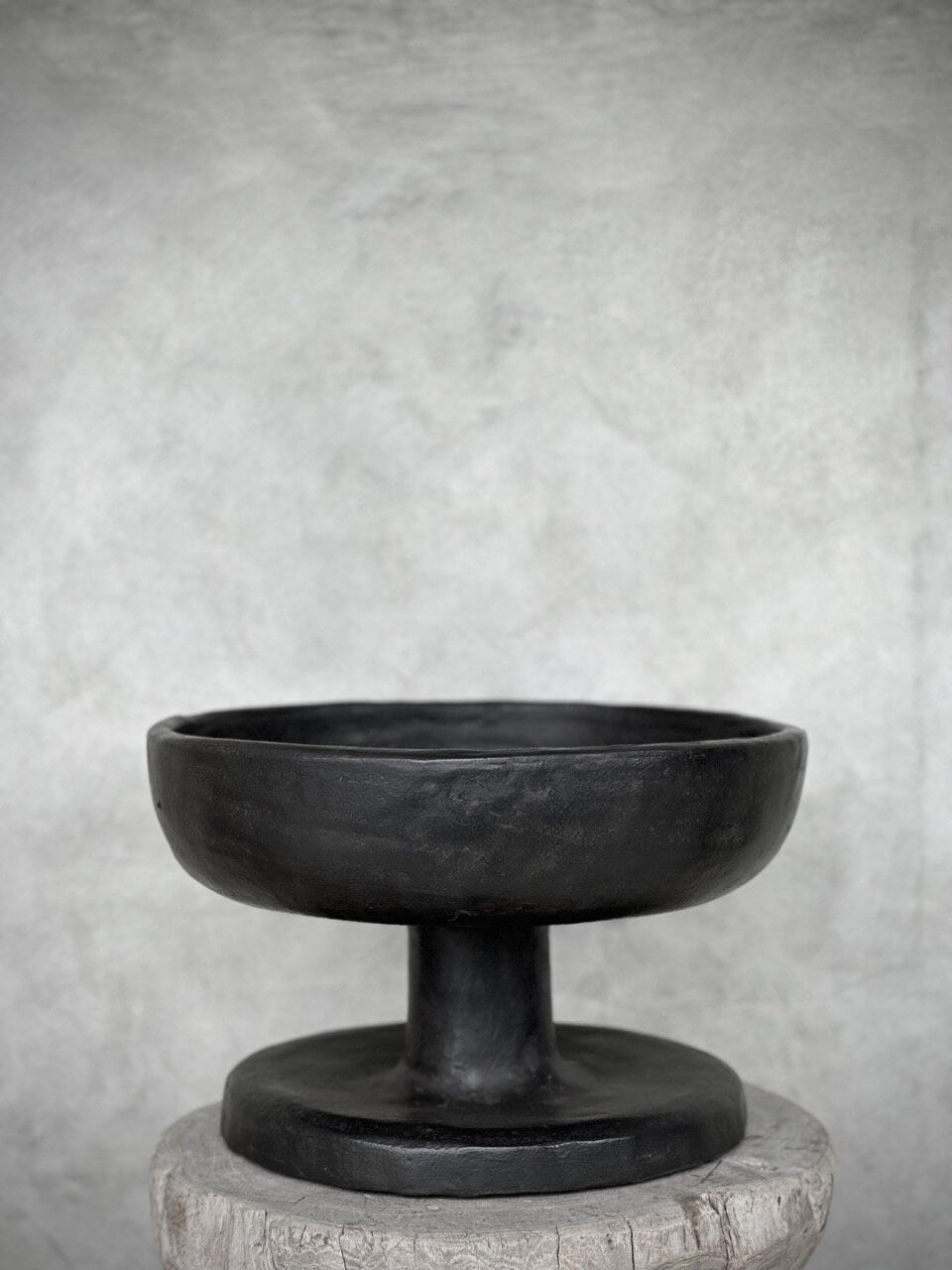 KAWA bowl on stand, black antique