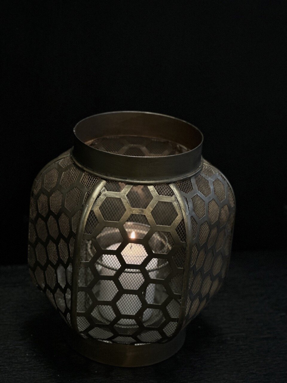 JING small lantern, antique brass - gold