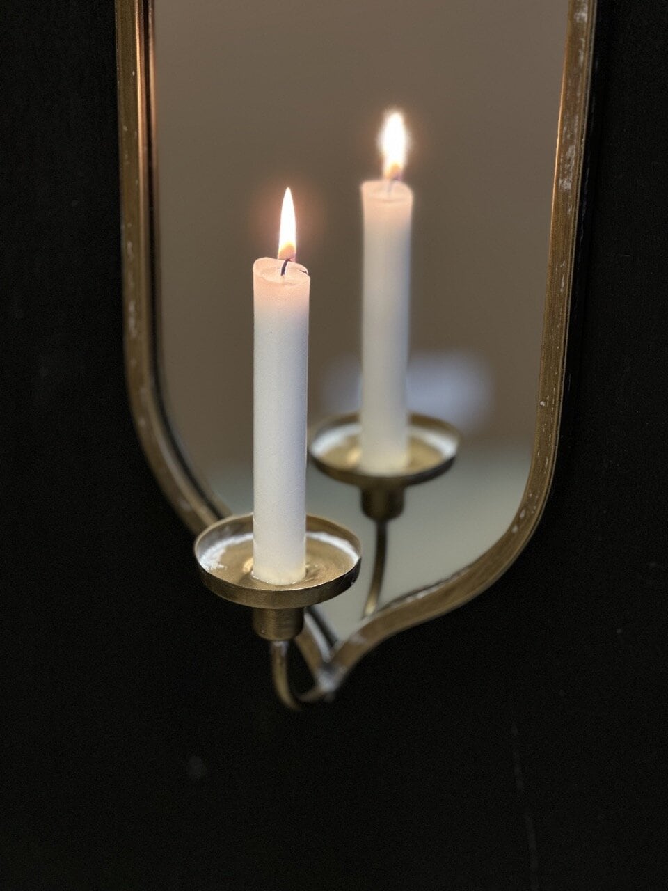 PRIJA wall mirror - candle holder,  antique gold