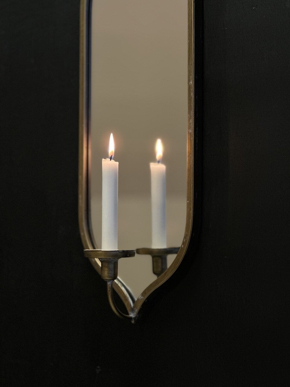 PRIJA wall mirror - candle holder,  antique gold