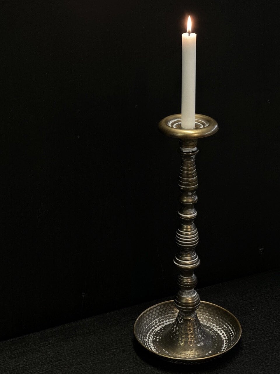 LOUISE candle holder, antique brass - gold