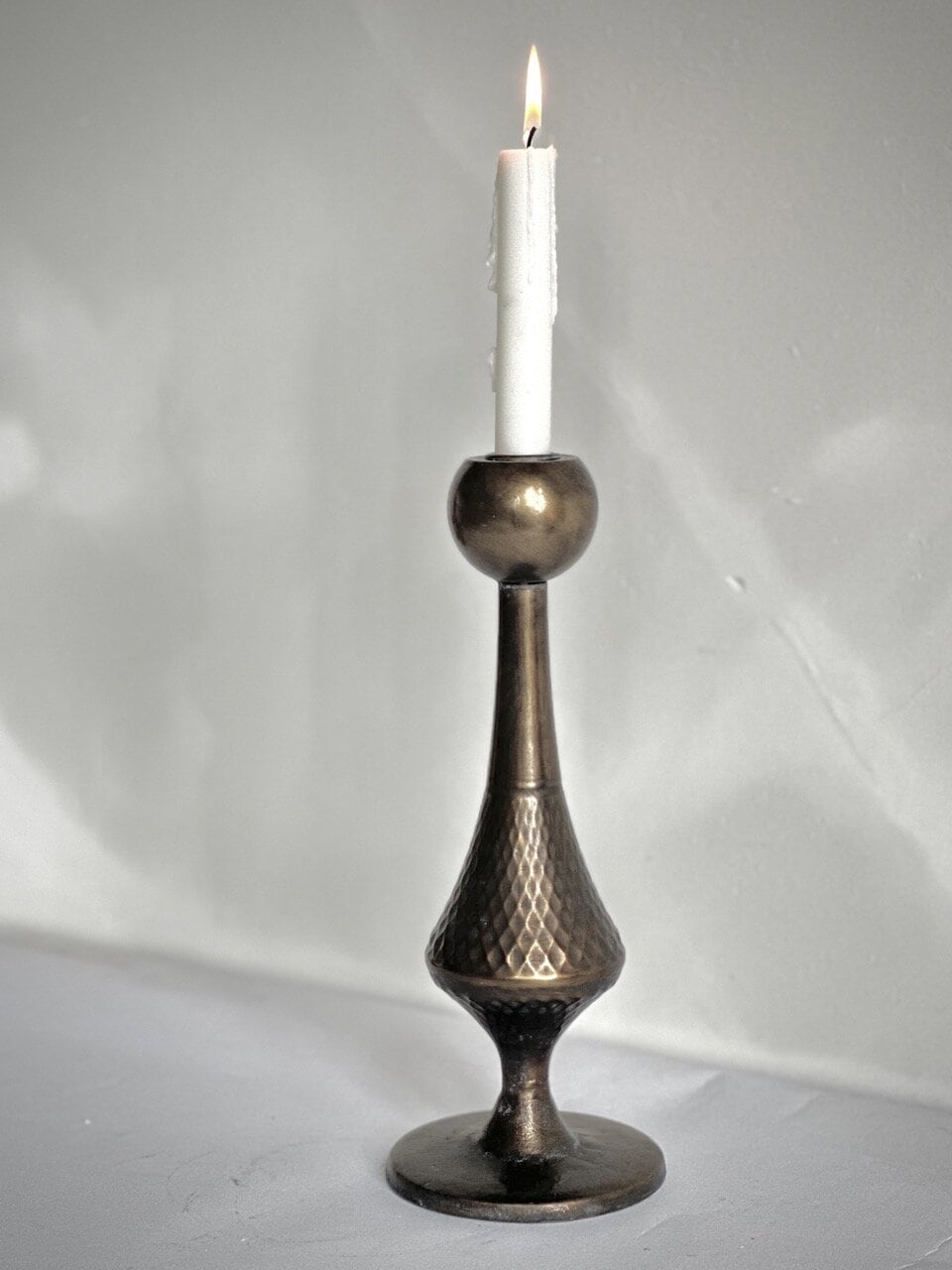 TARO - S - small table candle holder, antique brass