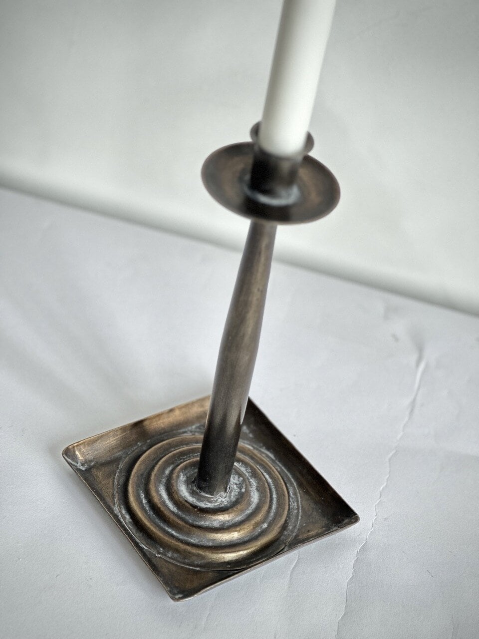 RIPO table candle holder, antique brass