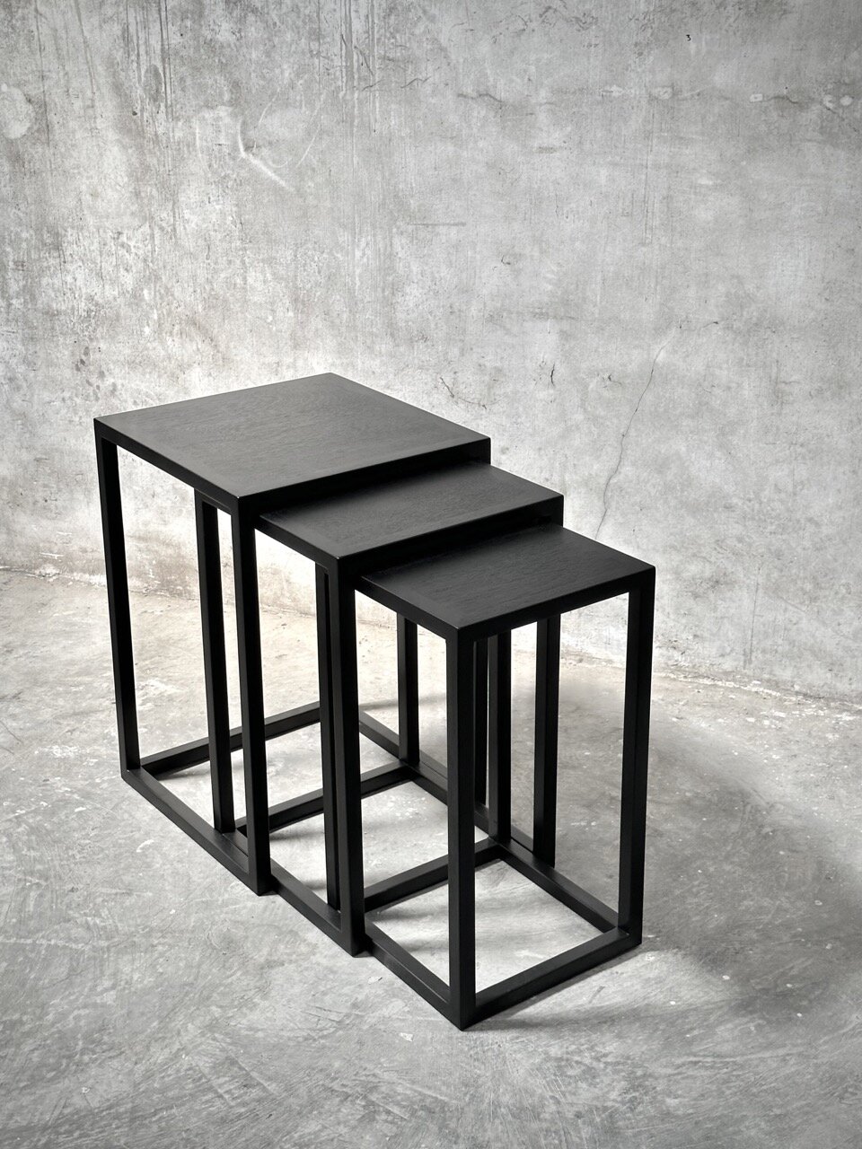 BELLA nesting table set 3, black stain