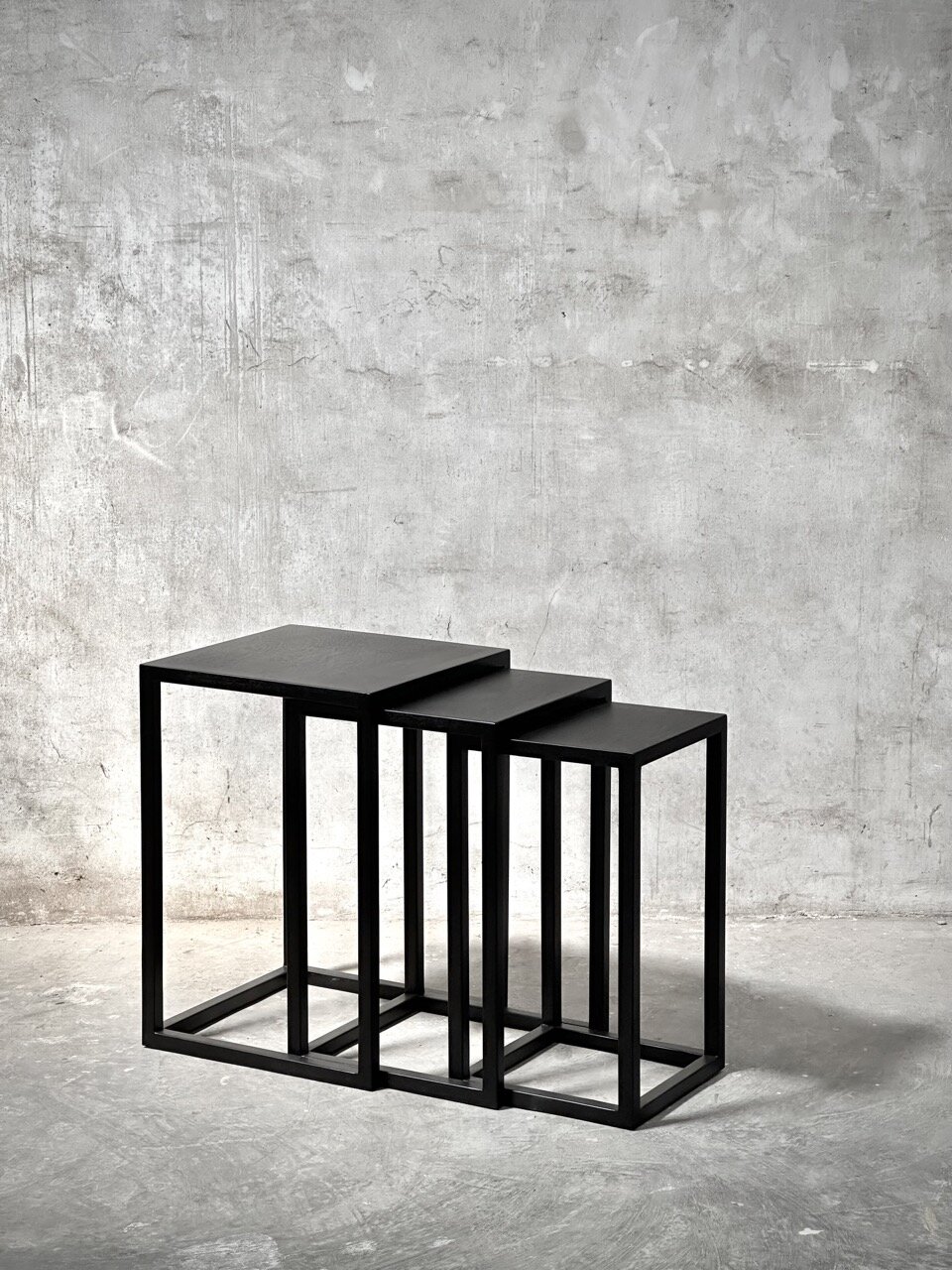 BELLA nesting table set 3, black stain