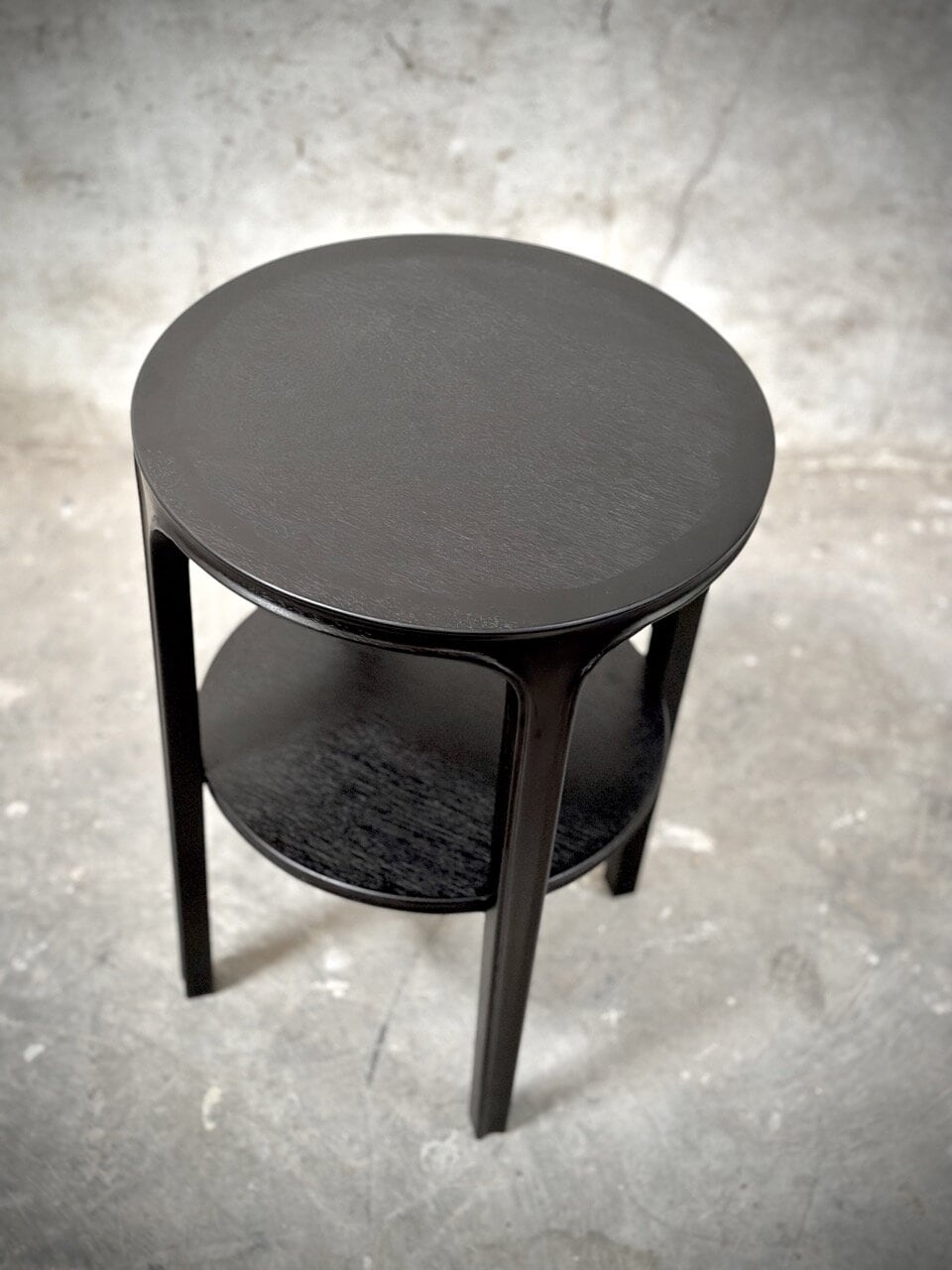 COX round small table, black stain