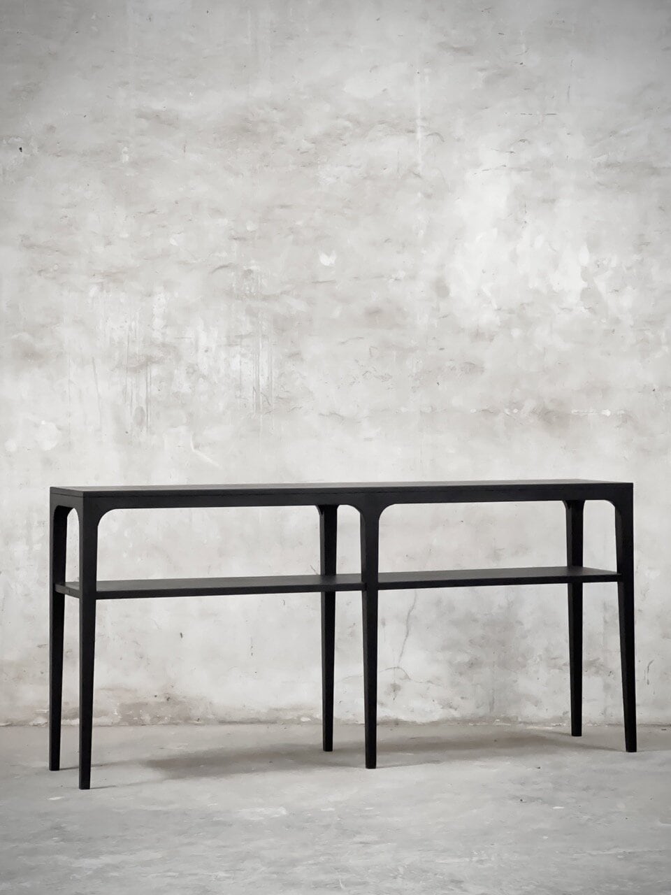 NORMA console table 6 legs, black stain