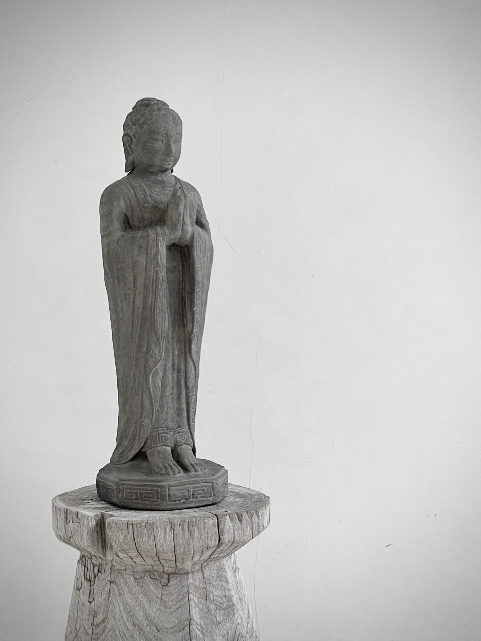 STANDING THAI BUDDHA,  grey wash