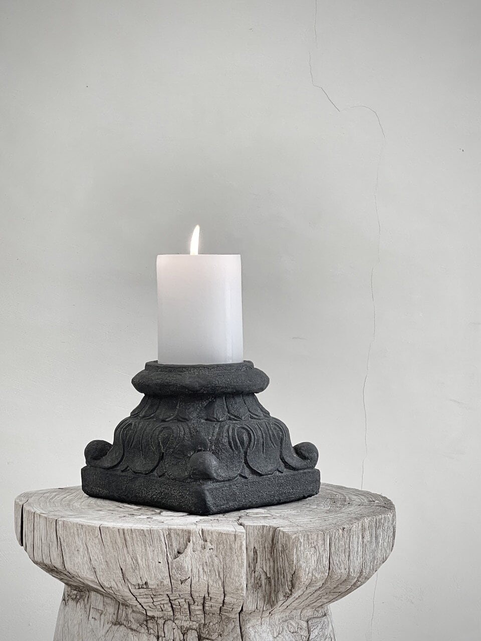 SHANTI candle holder, black antique 