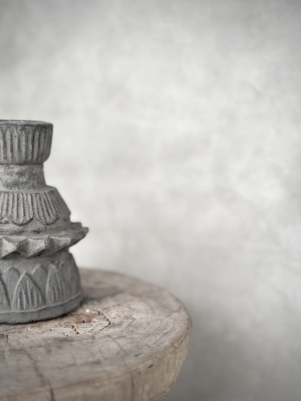 BAGO stone tealight candle holder, grey wash